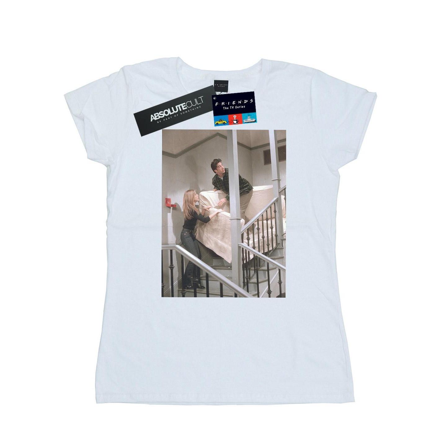 Sofa Stairs Photo Tshirt Damen Weiss XL von Friends