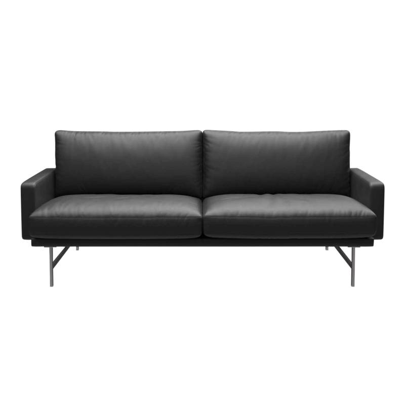 LISSONI SOFA 2er Leder Sofa, Grösse breite 198 cm, Bezug leder essential walnuss, Gestell braun bronze (390) pulverbeschichtet von Fritz Hansen