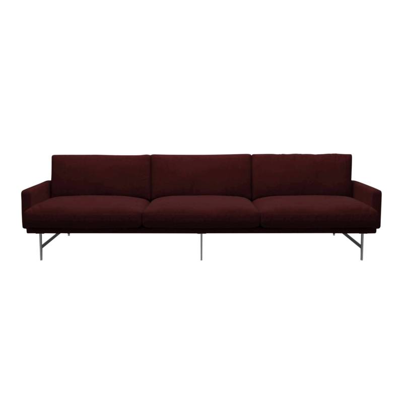 LISSONI SOFA 3er Stoff Sofa, Grösse breite 288 cm, Stoffbezug CHRISTIANSHAVN blue-uni 1153, Gestell schwarz (190) von Fritz Hansen