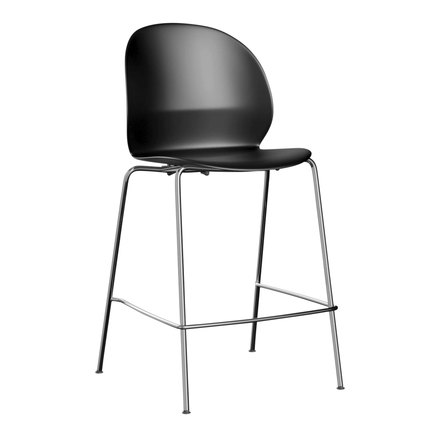 N02-40 RECYCLE niedriger Barhocker, Farbe dunkelblau (875), Gestell verchromt von Fritz Hansen