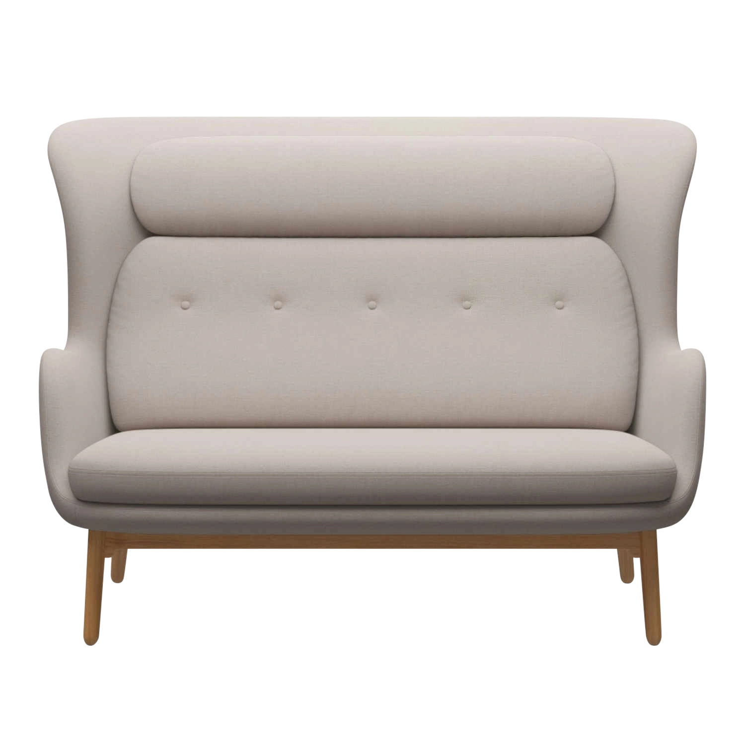 RO 2er Sofa, Stoffbezug CHRISTIANSHAVN darkgreen-uni 1160, Gestell klar lackierte eiche von Fritz Hansen