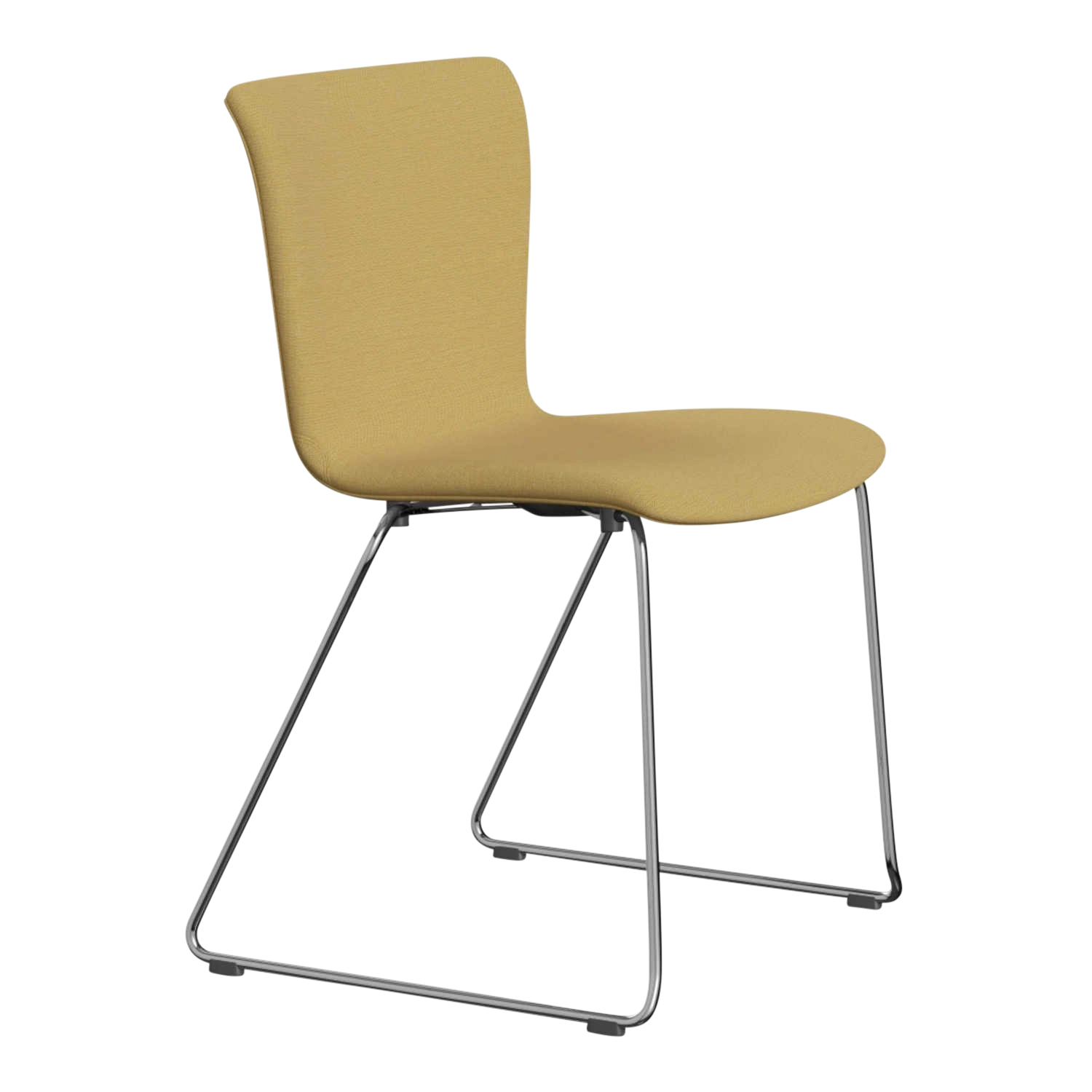 VICO DUO Vollpolster Stoff-Kufenstuhl, Stoffbezug CHRISTIANSHAVN light-beige 1120, Gestell verchromt von Fritz Hansen