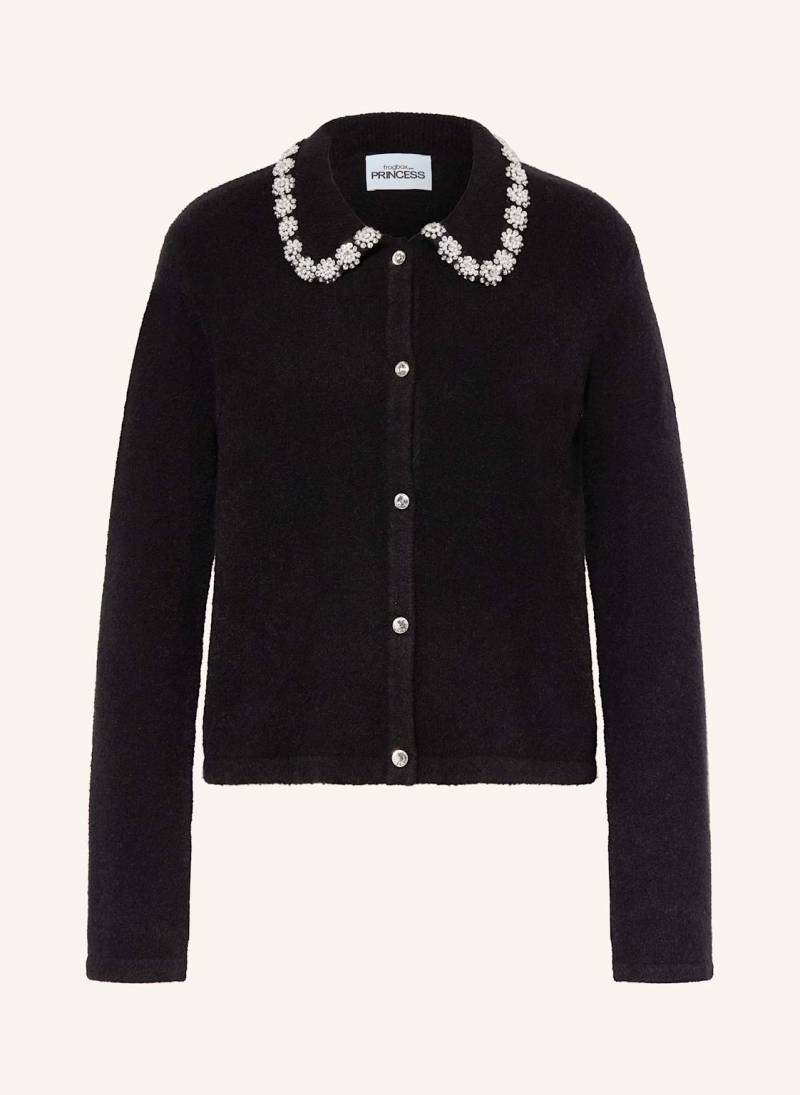 Frogbox Strickjacke Mit Schmucksteinen schwarz von FrogBox