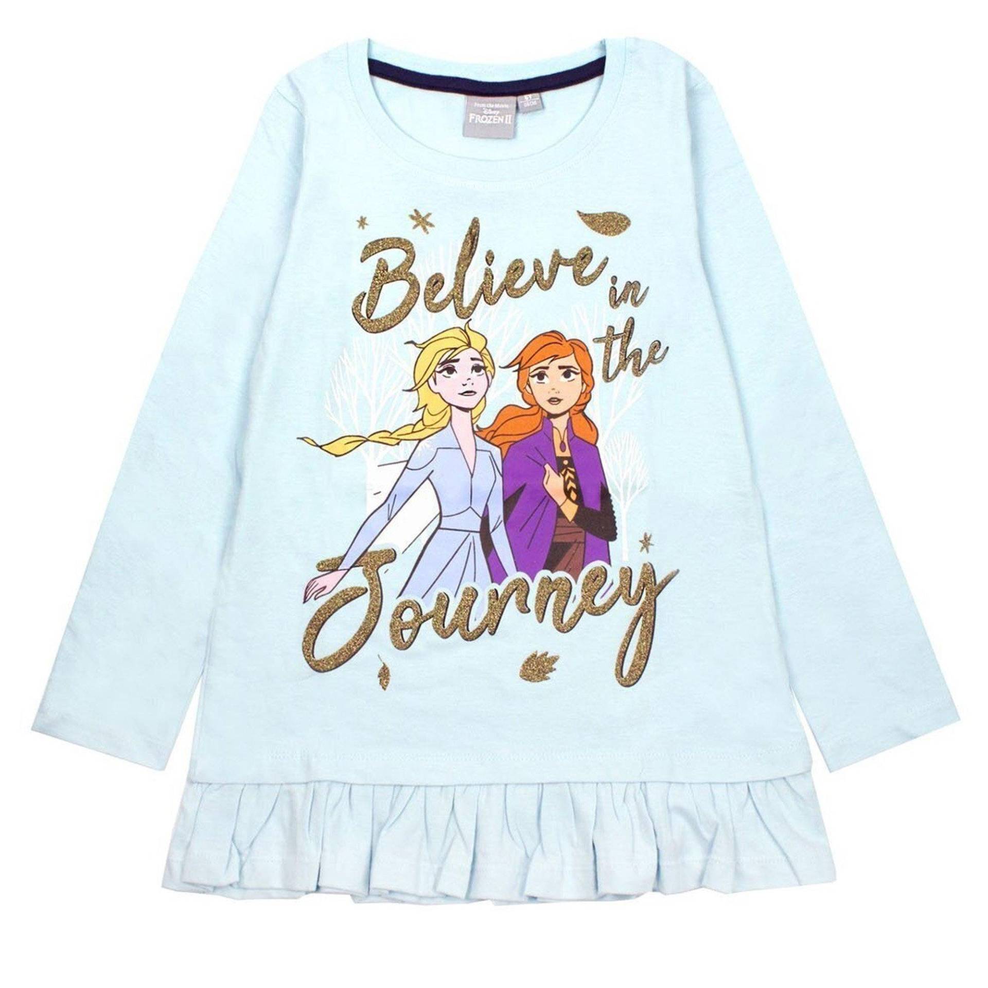 Believe In The Journey T-shirt Mädchen Gletscherblau 128 von Frozen II