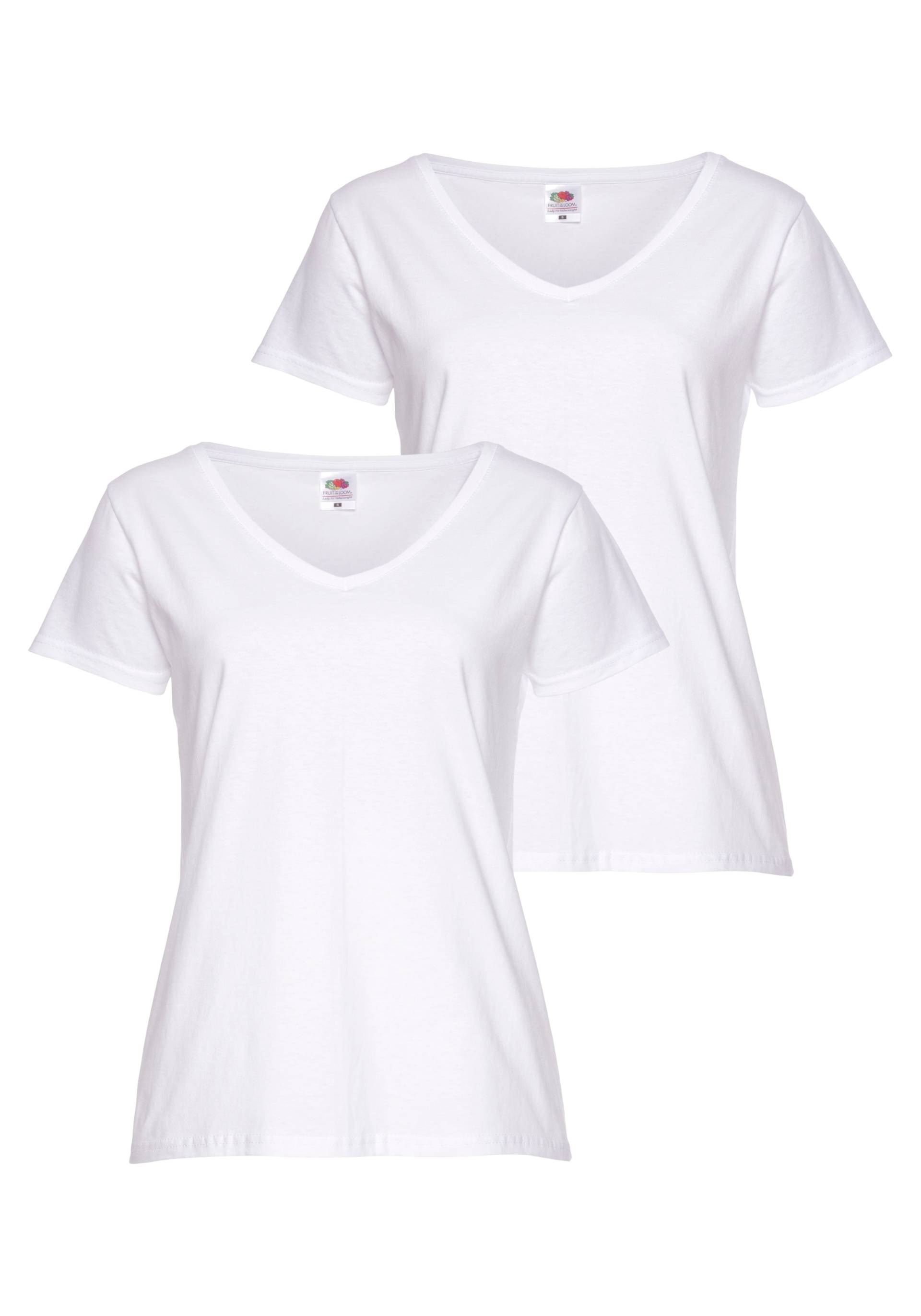 Fruit of the Loom V-Shirt »Lady-Fit Valueweight V-Neck«, (Packung, 2 tlg., 2er-Pack) von Fruit Of The Loom