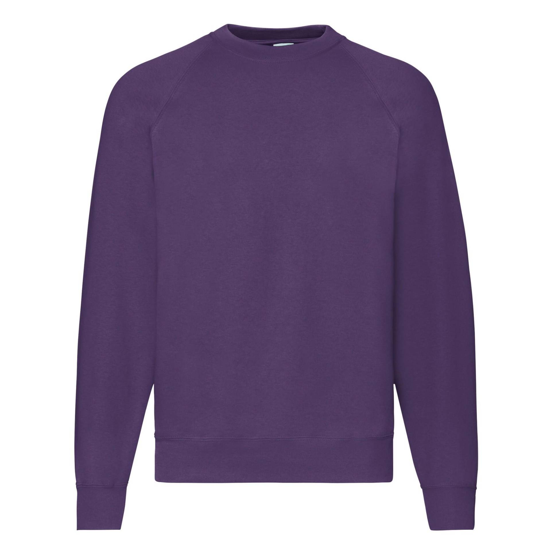 Classic Sweatshirt Raglanärmel Herren Lila S von Fruit of the Loom