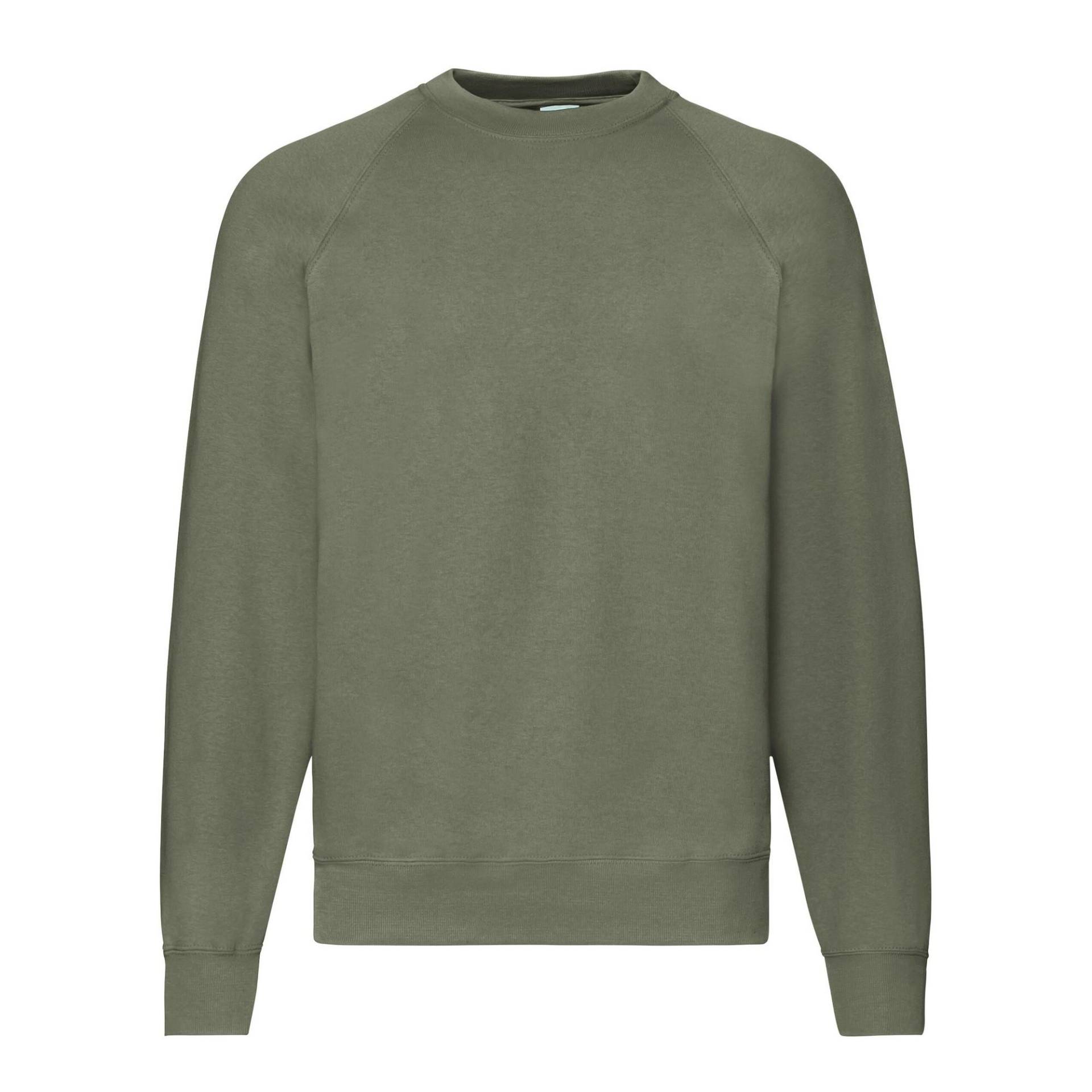 Classic Sweatshirt Raglanärmel Herren Olivegrün S von Fruit of the Loom