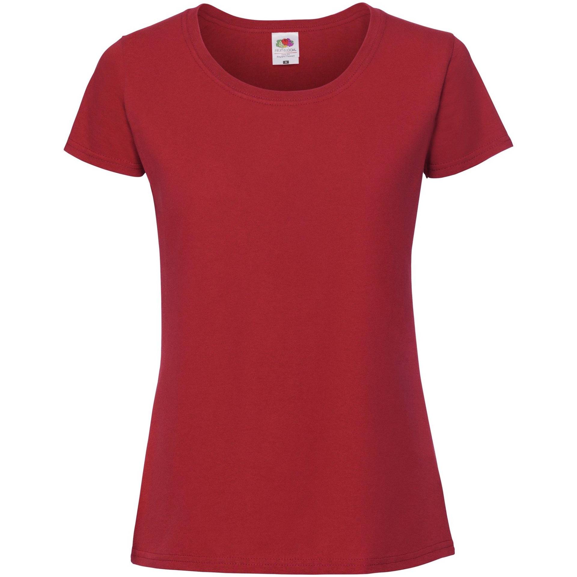 Fruit Of The T-shirt, Enganliegend Damen Rot Bunt L von Fruit of the Loom