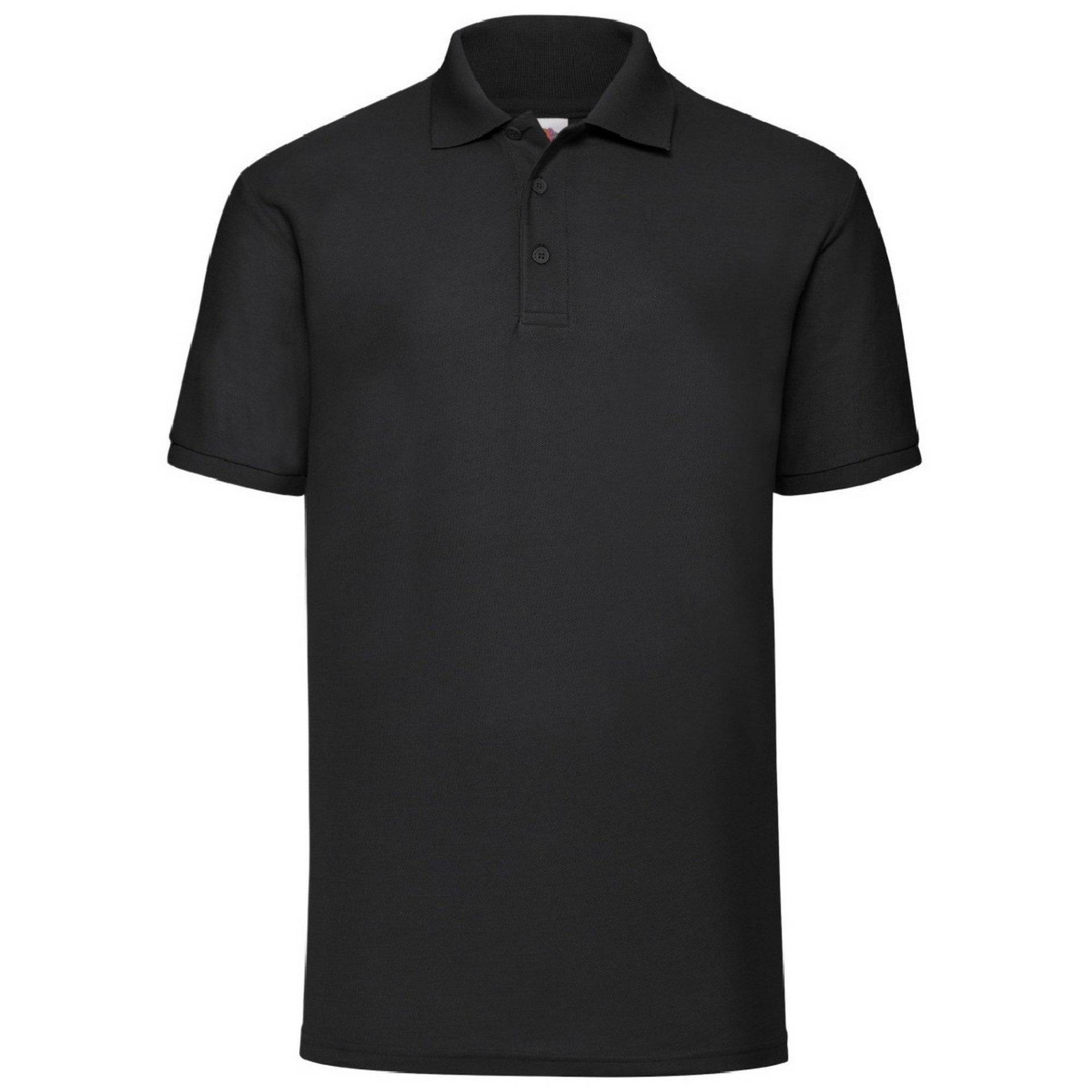 6535 Piqué Poloshirt, Kurzarm Herren Schwarz L von Fruit of the Loom