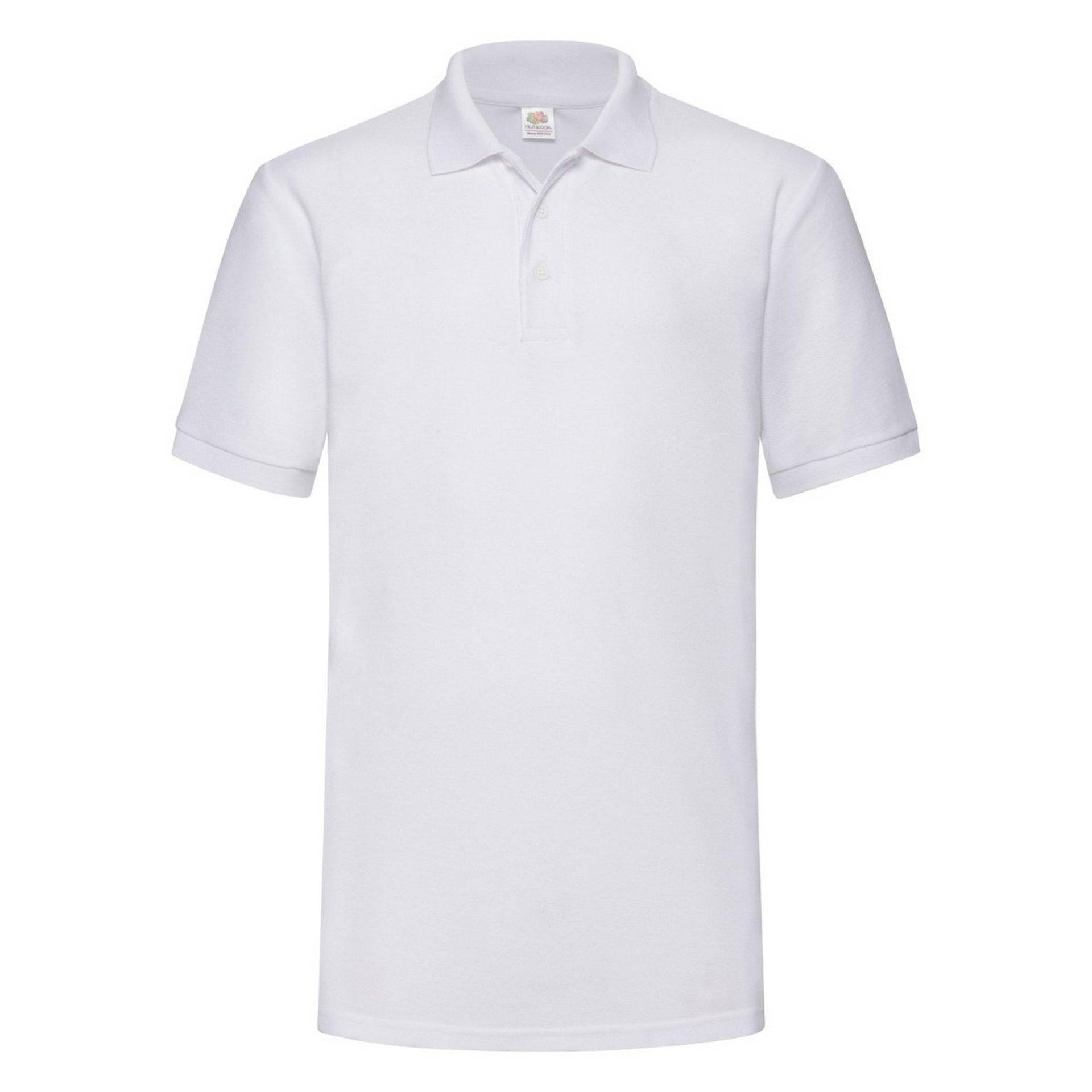 6535 Piqué Poloshirt, Kurzarm Herren Weiss S von Fruit of the Loom