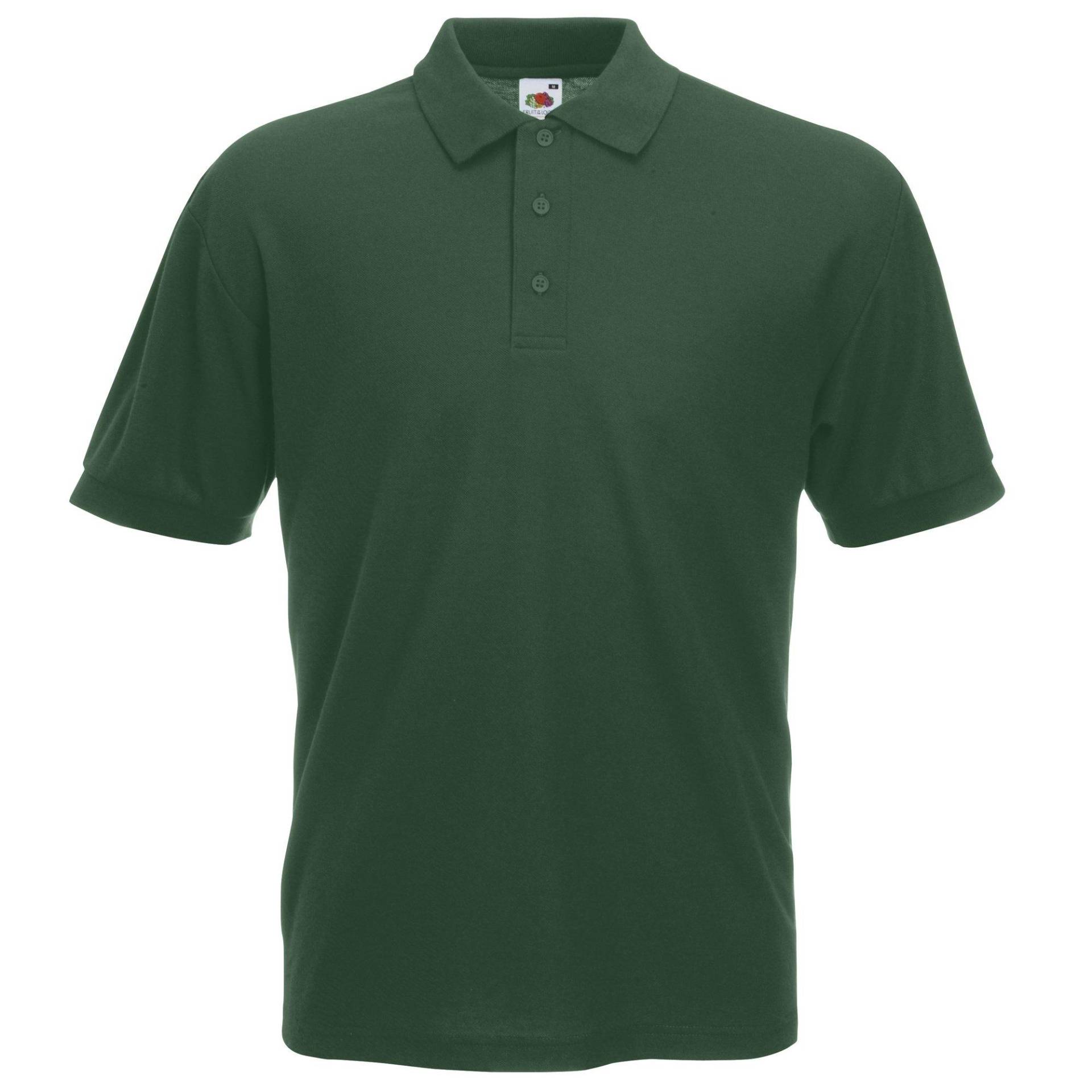 Herren Piqué Poloshirt, Kurzarm Herren Grün M von Fruit of the Loom