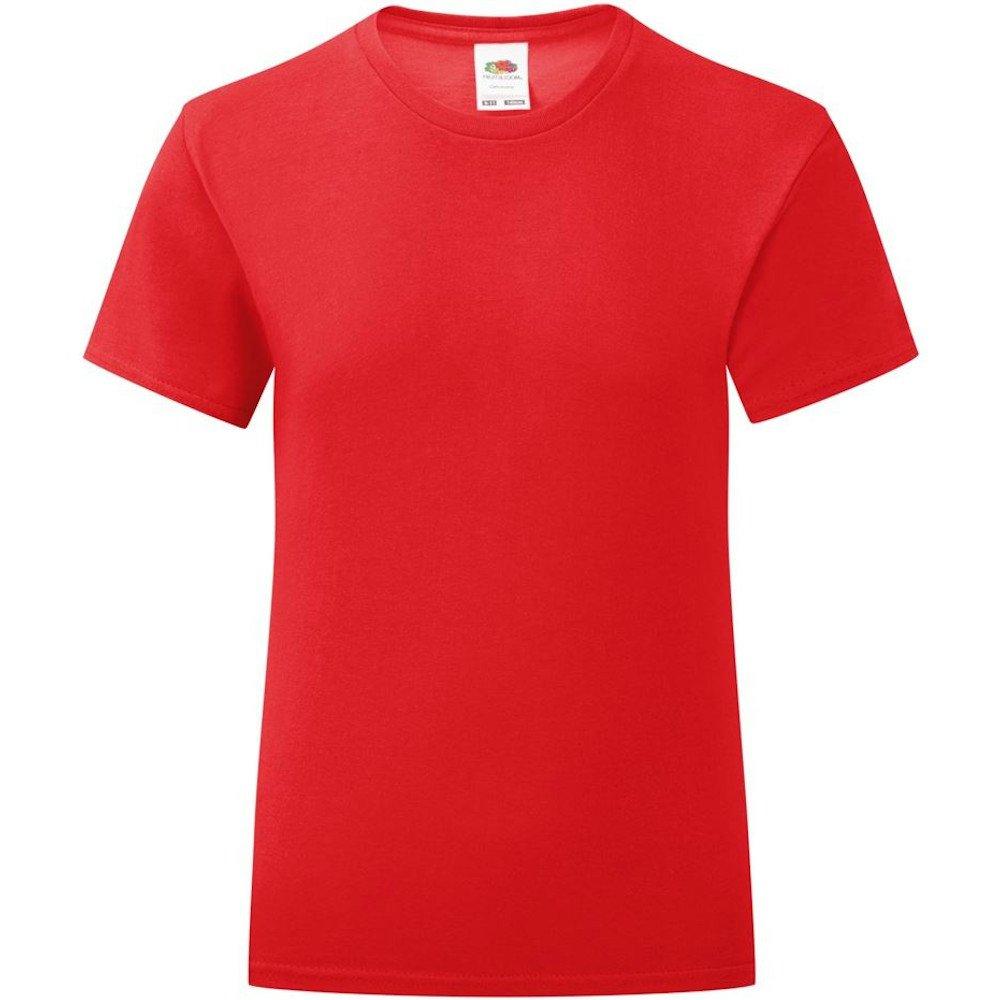 Iconic Tshirt Mädchen Rot Bunt 9-11A von Fruit of the Loom