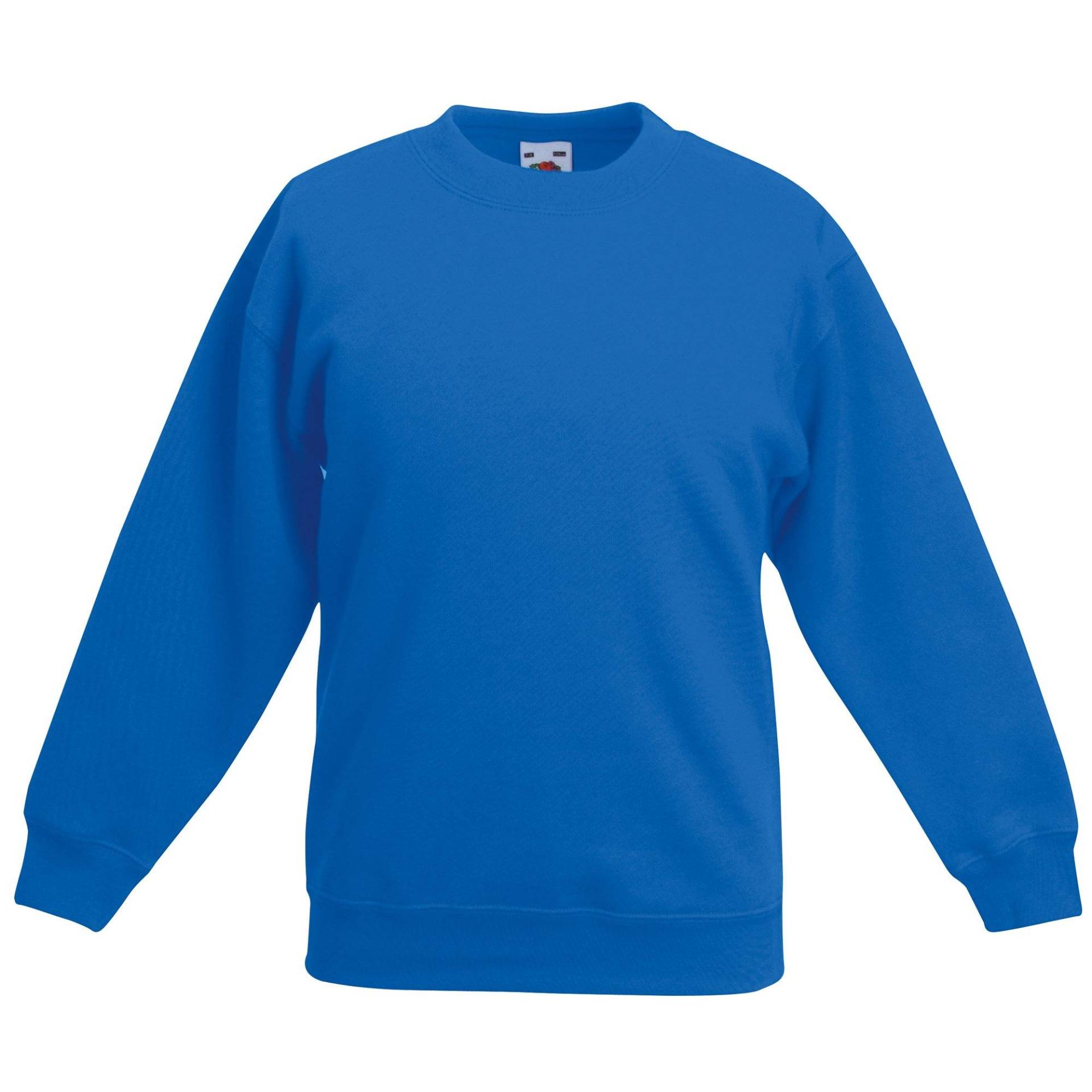 Klassisch 8020 Setin Sweatshirt (2er Pack) Mädchen Königsblau 14/15A von Fruit of the Loom