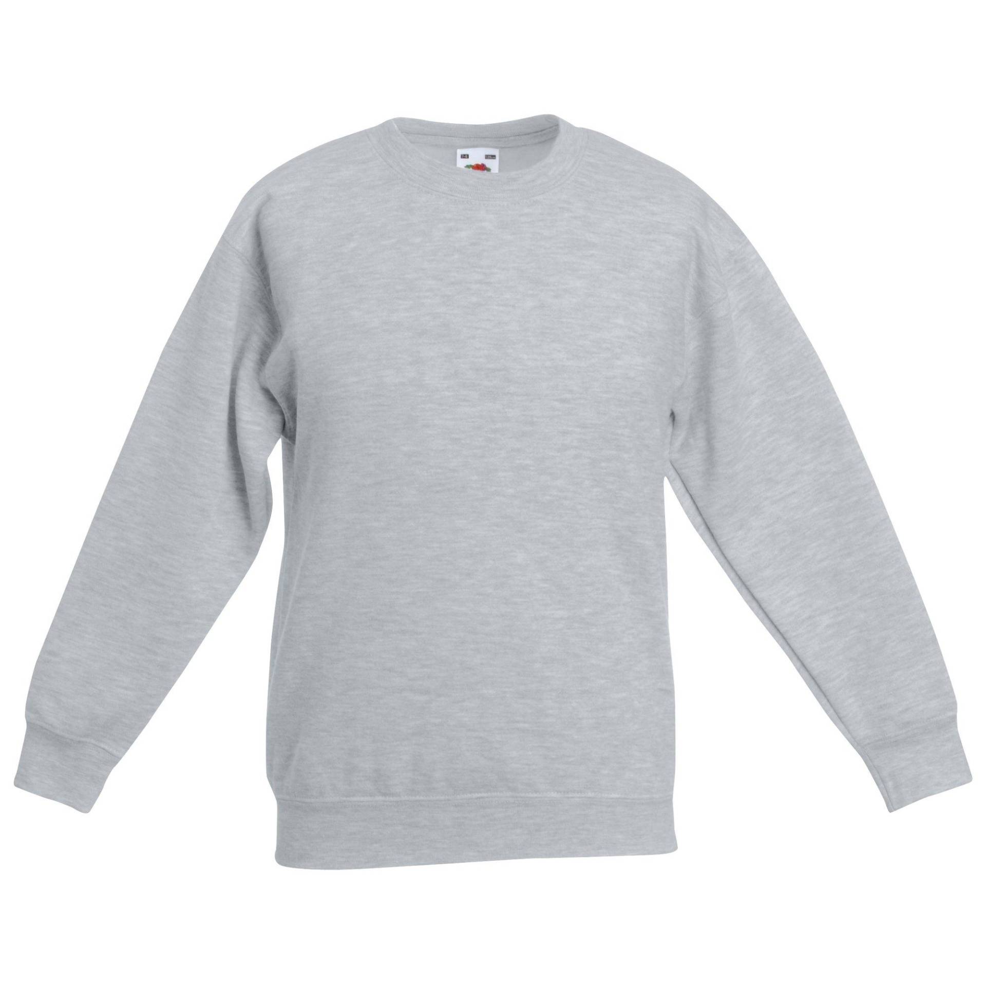 Klassisch 8020 Setin Sweatshirt (2er Pack) Mädchen Grau 5-6A von Fruit of the Loom