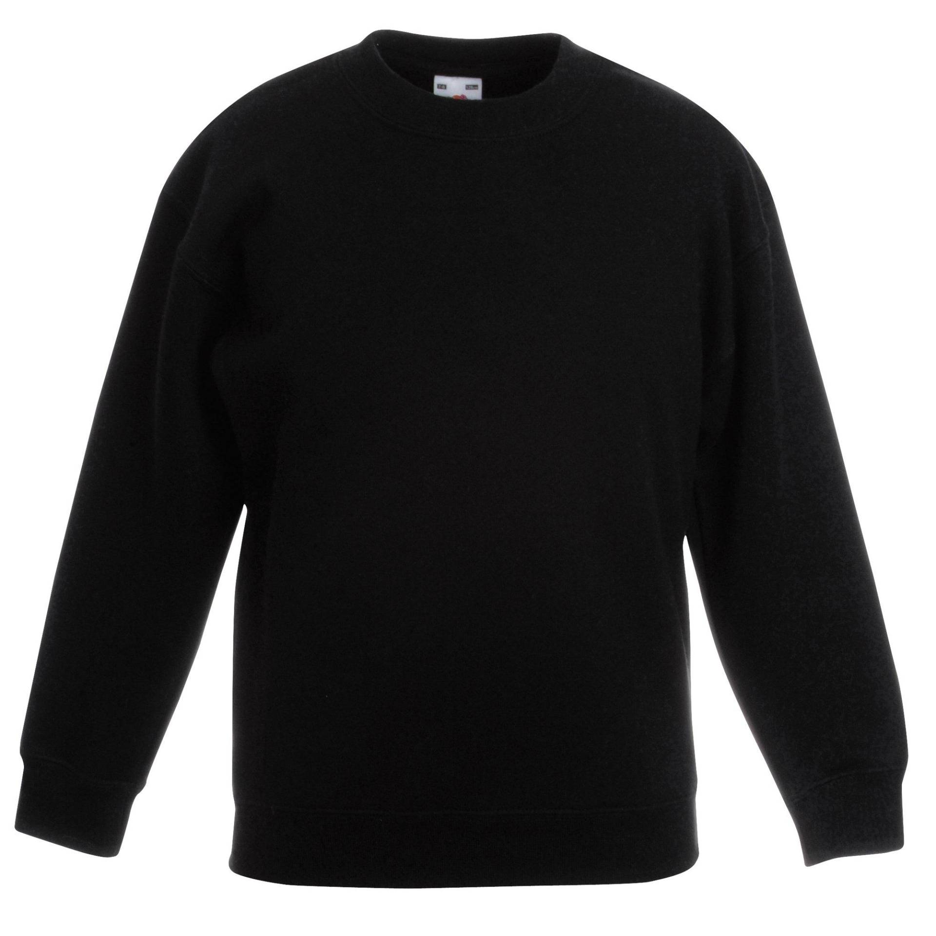 Klassisch 8020 Setin Sweatshirt (2er Pack) Mädchen Schwarz 9-11A von Fruit of the Loom