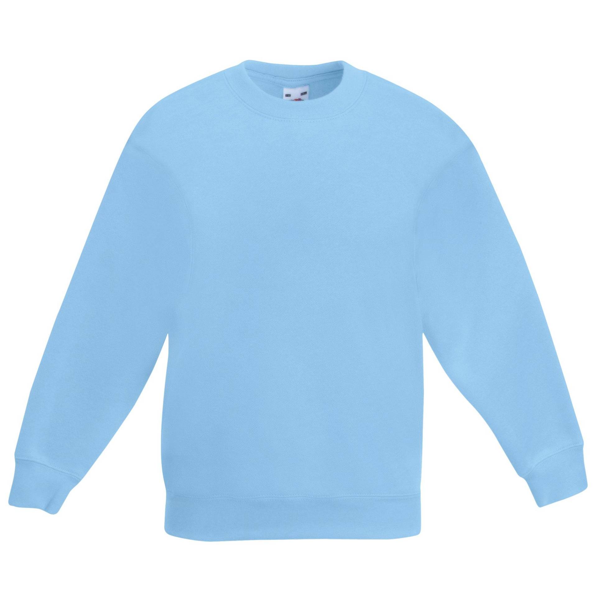 Klassische 8020 Setin Sweatshirt Mädchen Himmelblau 5-6A von Fruit of the Loom