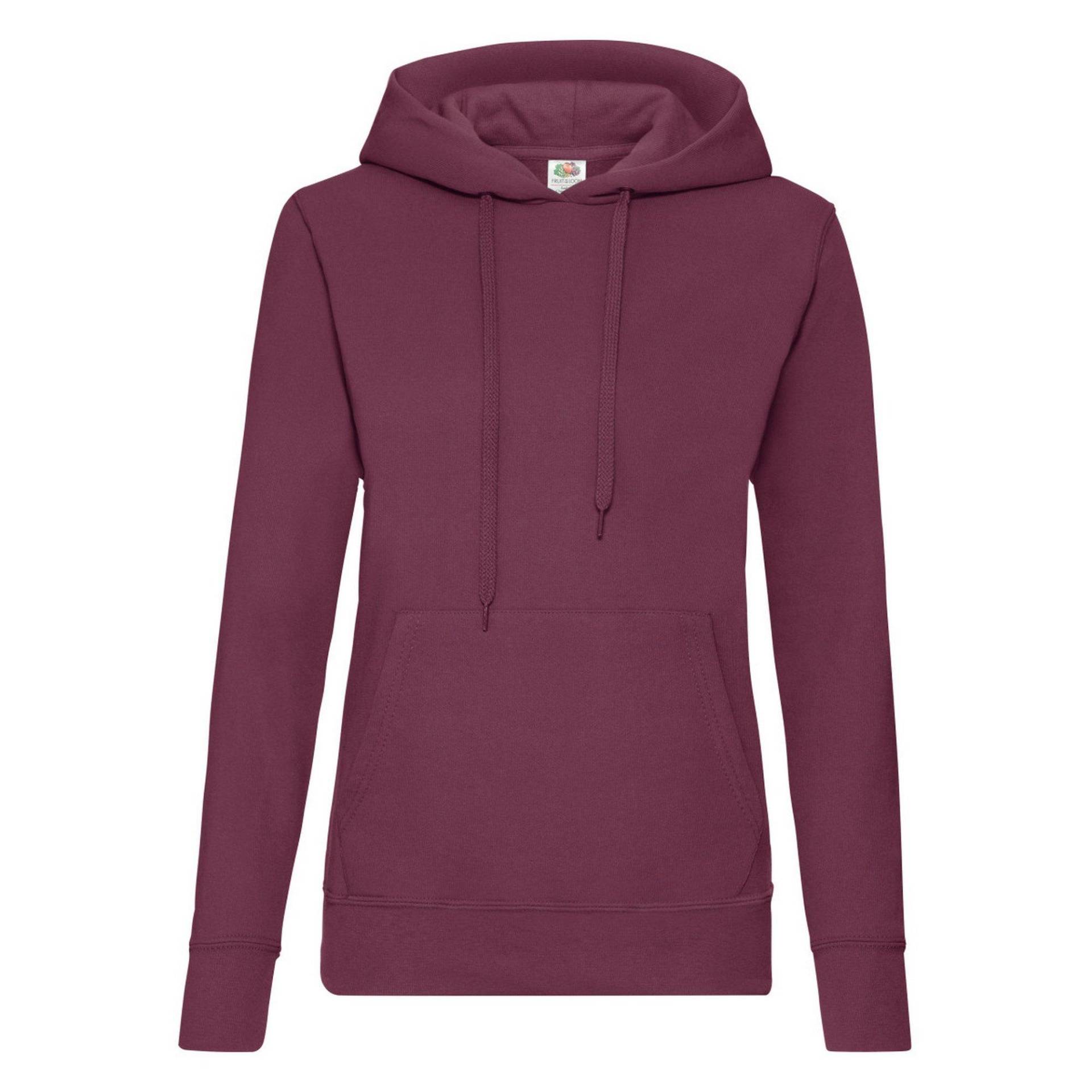 Lady Fit Kapuzenpullover Damen Weinrot L von Fruit of the Loom