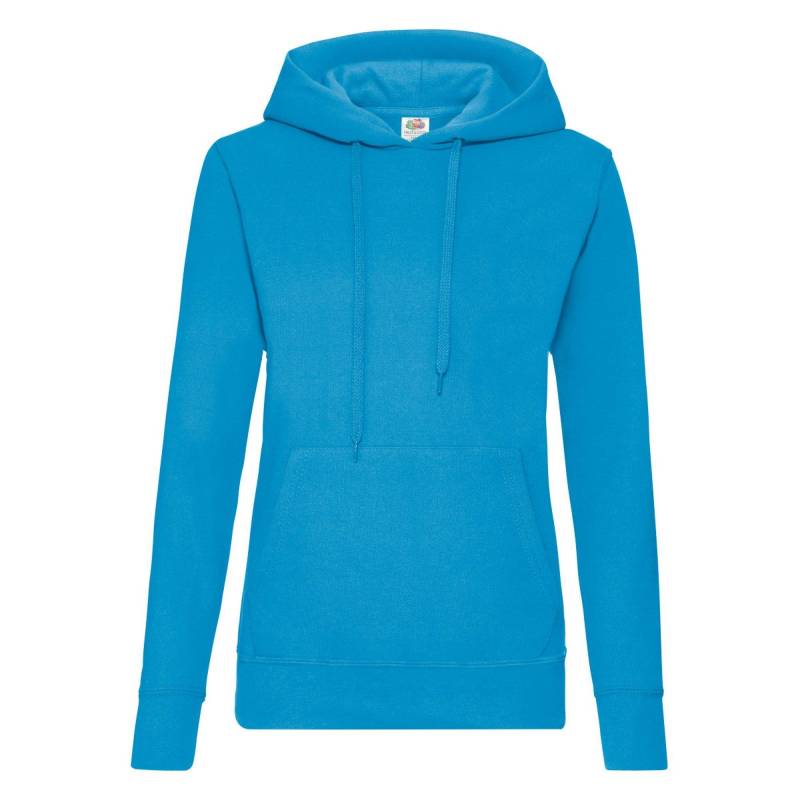 Lady Fit Kapuzenpullover Damen Blau XL von Fruit of the Loom