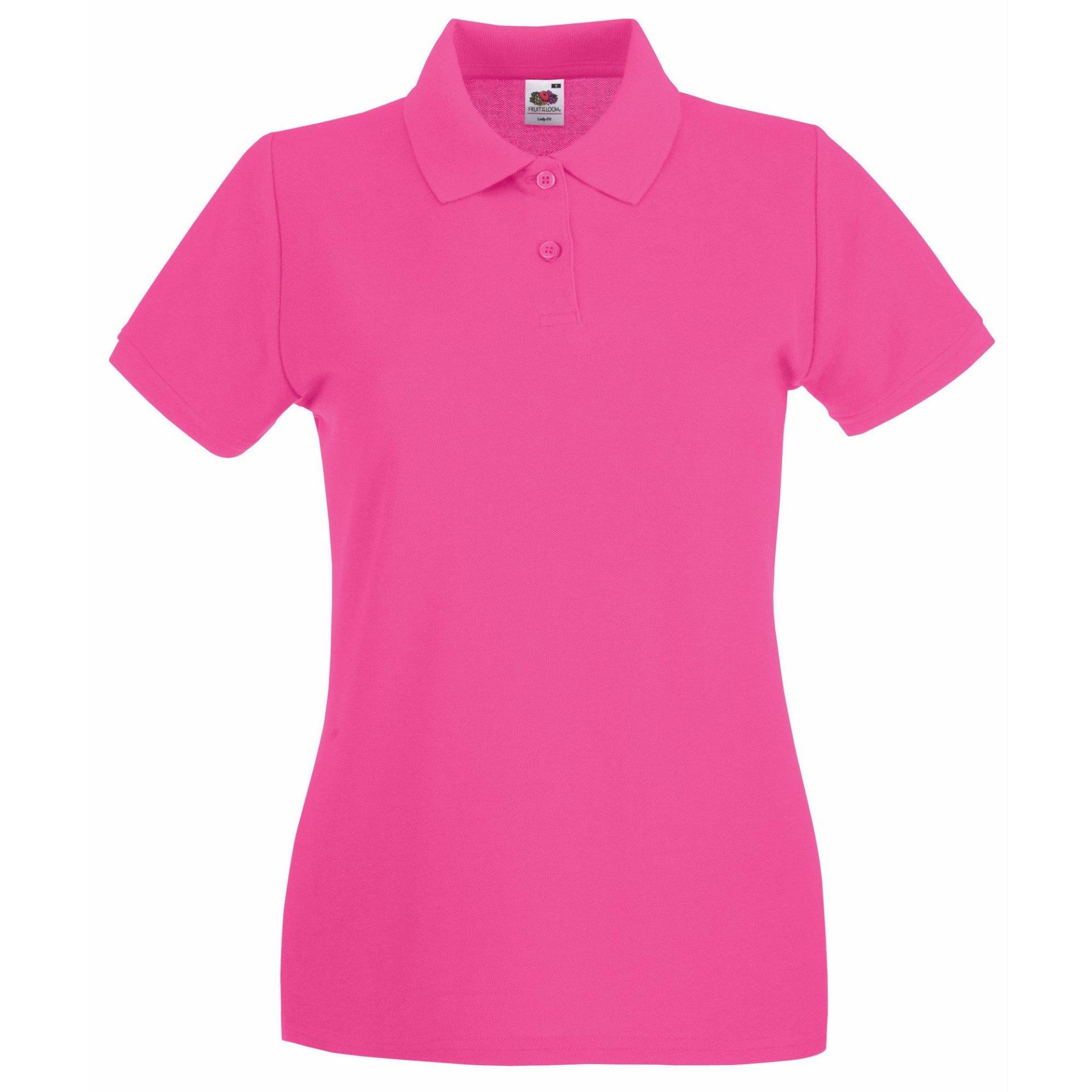 Ladyfit Premium Poloshirt Damen Fuchsia XS von Fruit of the Loom