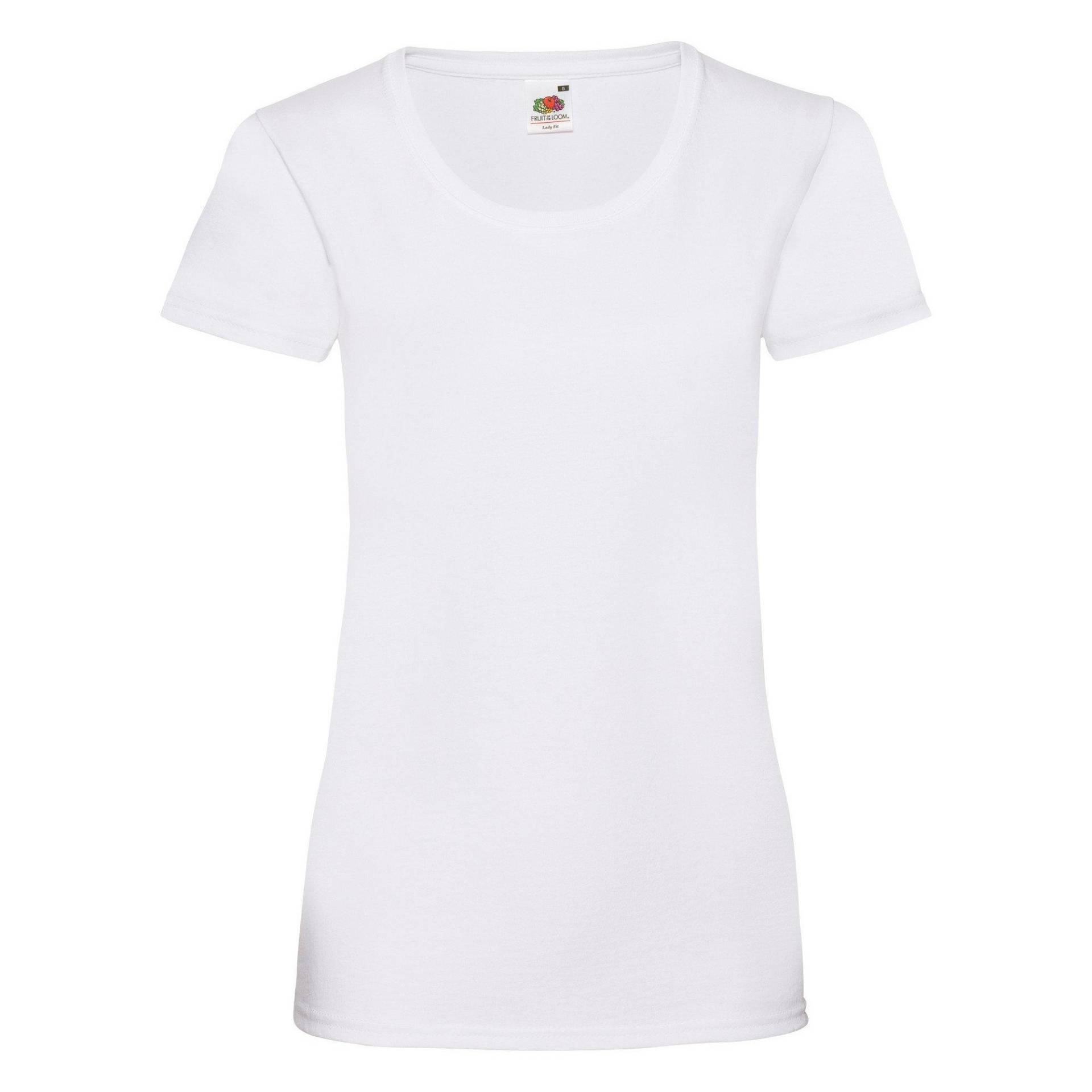 Ladyfit Tshirt (5 Stückpackung) Damen Weiss S von Fruit of the Loom