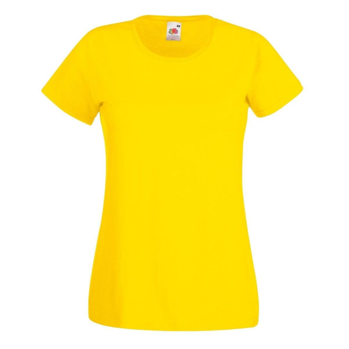 Ladyfit Tshirt Damen Gelb XL von Fruit of the Loom