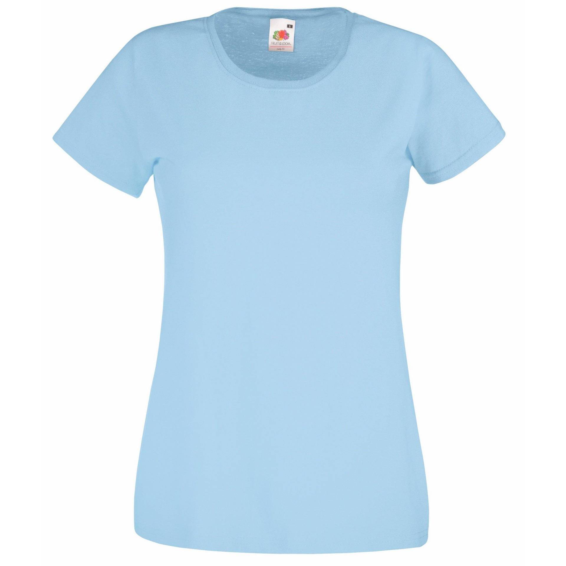 Ladyfit Tshirt Damen Himmelblau XL von Fruit of the Loom