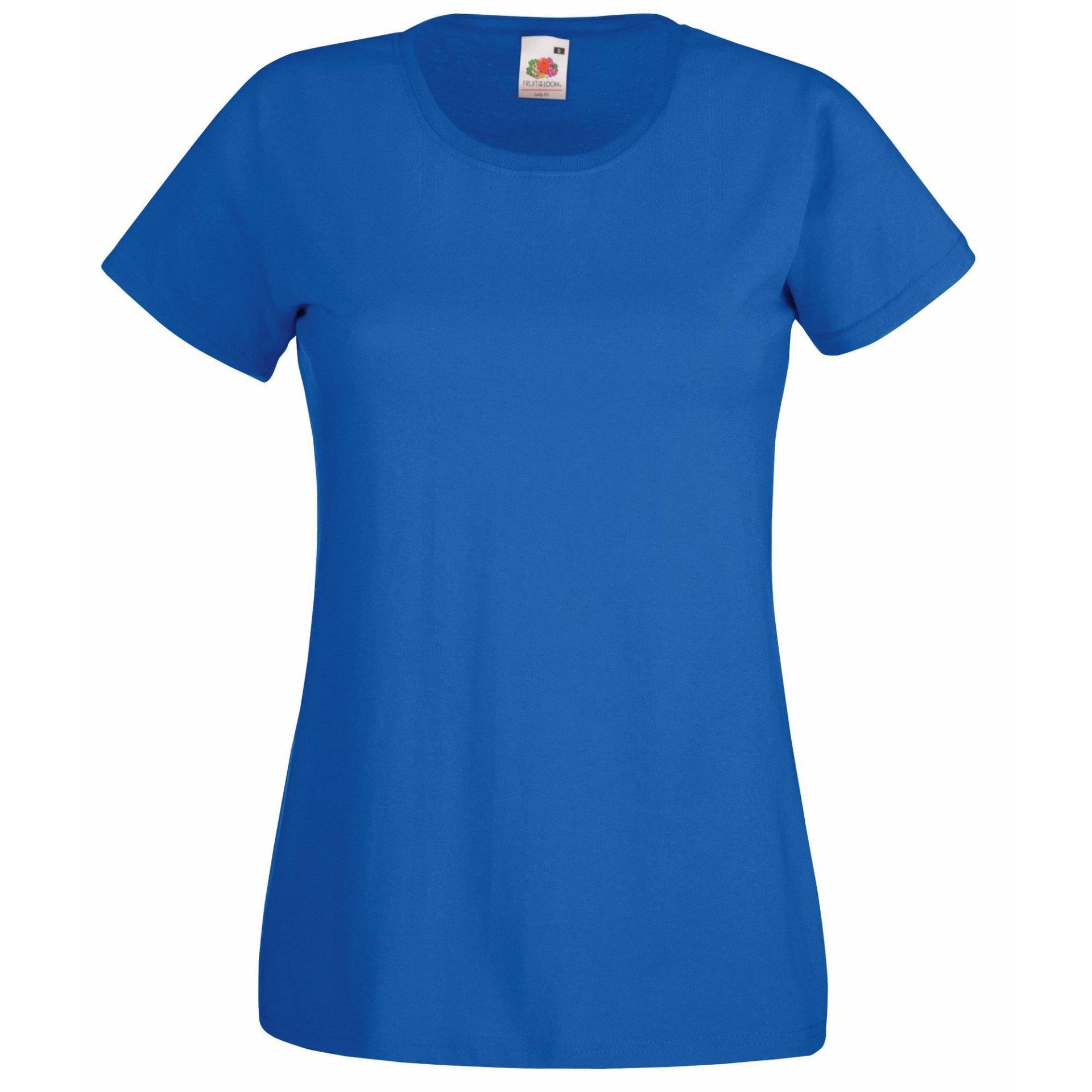Ladyfit Valueweight Tshirt, Vausschnitt (packung Mit 5) Damen Königsblau L von Fruit of the Loom