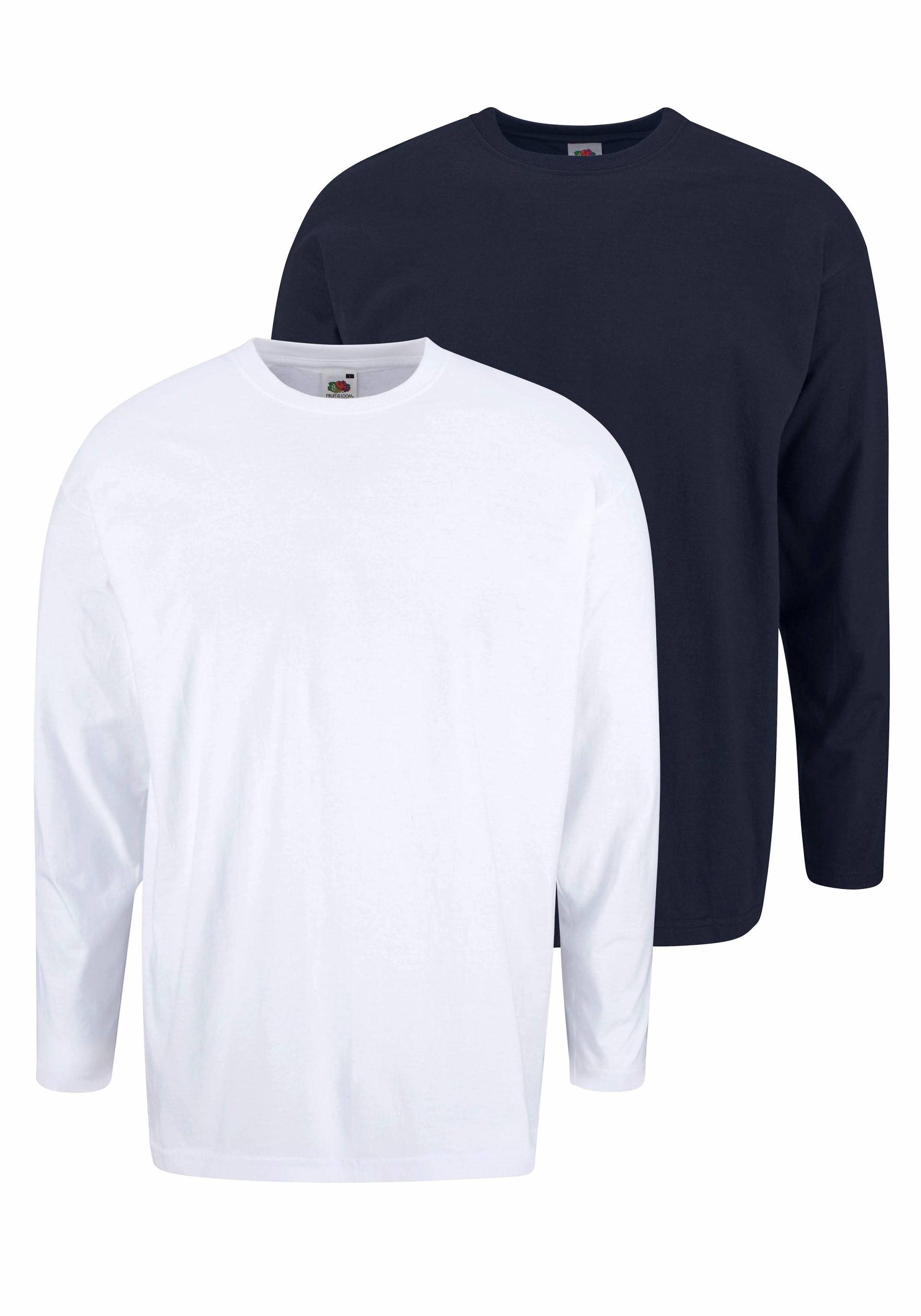 Fruit of the Loom Langarmshirt, (Packung, 2 tlg.), aus reiner Baumwolle von Fruit of the Loom
