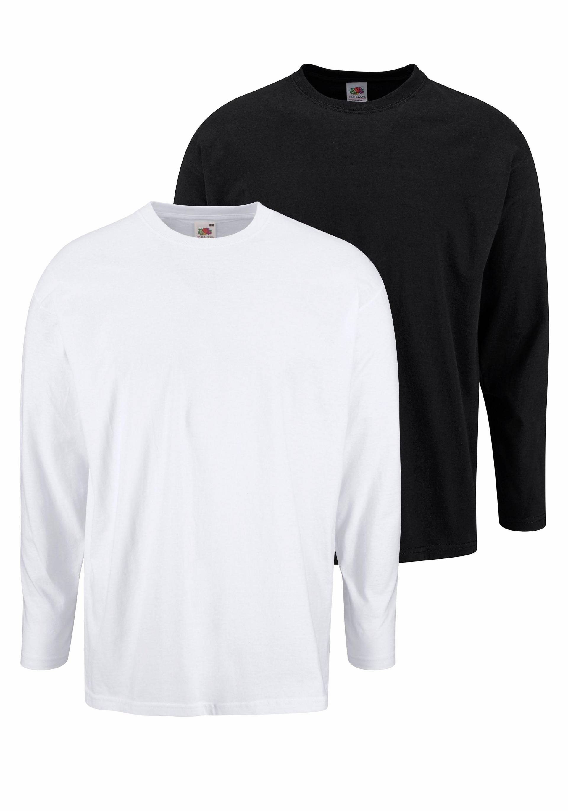 Fruit of the Loom Langarmshirt, (Packung, 2 tlg.), aus reiner Baumwolle von Fruit of the Loom