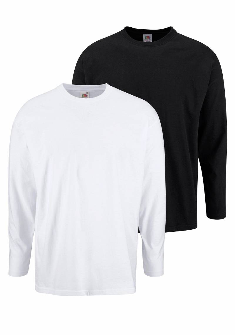Fruit of the Loom Langarmshirt, (Packung, 2 tlg.), aus reiner Baumwolle von Fruit of the Loom