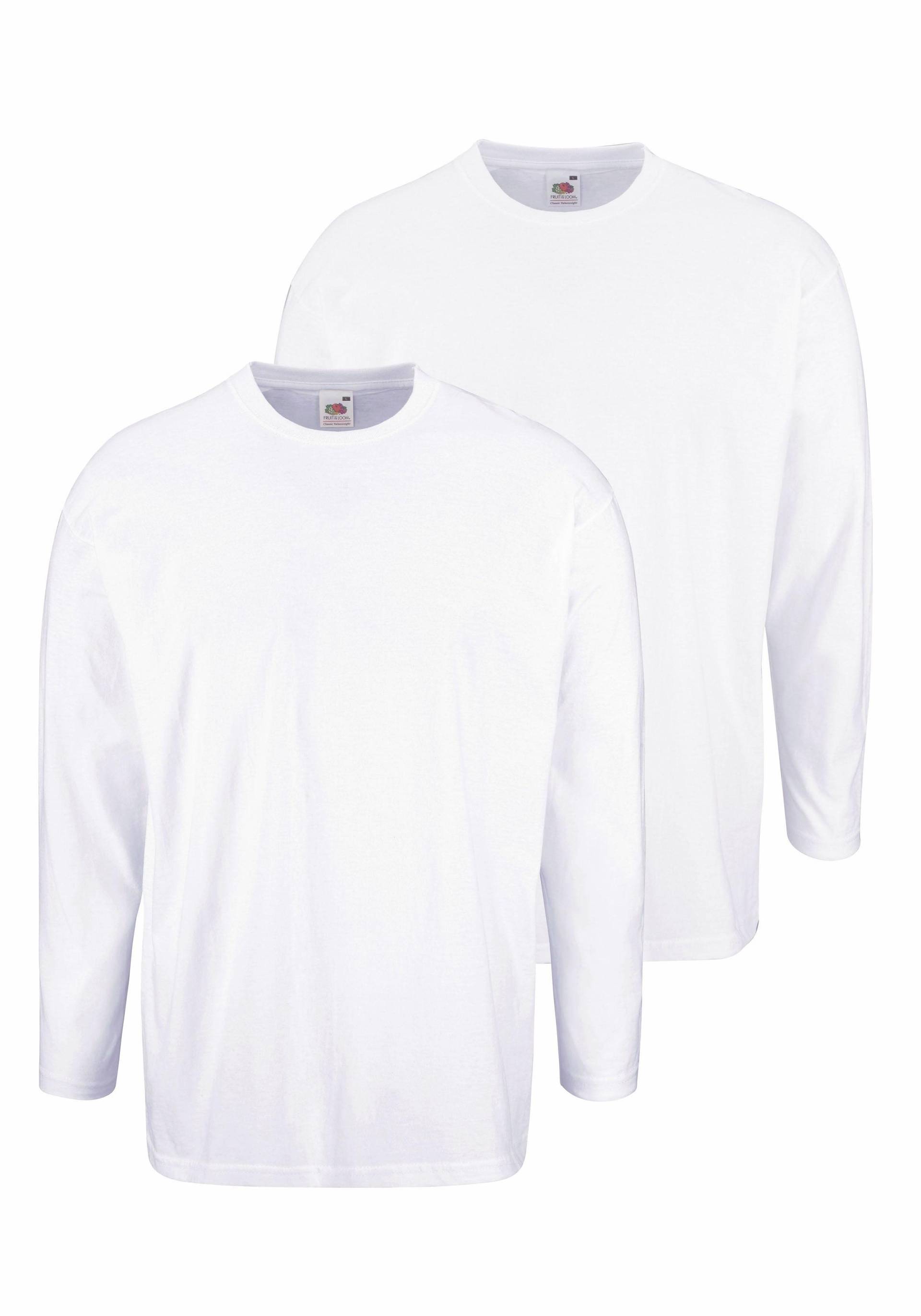 Fruit of the Loom Langarmshirt, (Packung, 2 tlg.), aus reiner Baumwolle von Fruit of the Loom