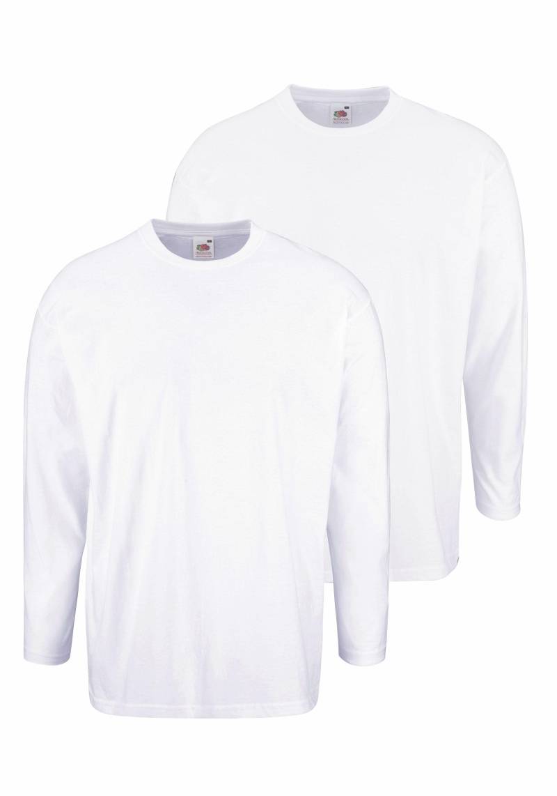 Fruit of the Loom Langarmshirt, (Packung, 2 tlg.), aus reiner Baumwolle von Fruit of the Loom