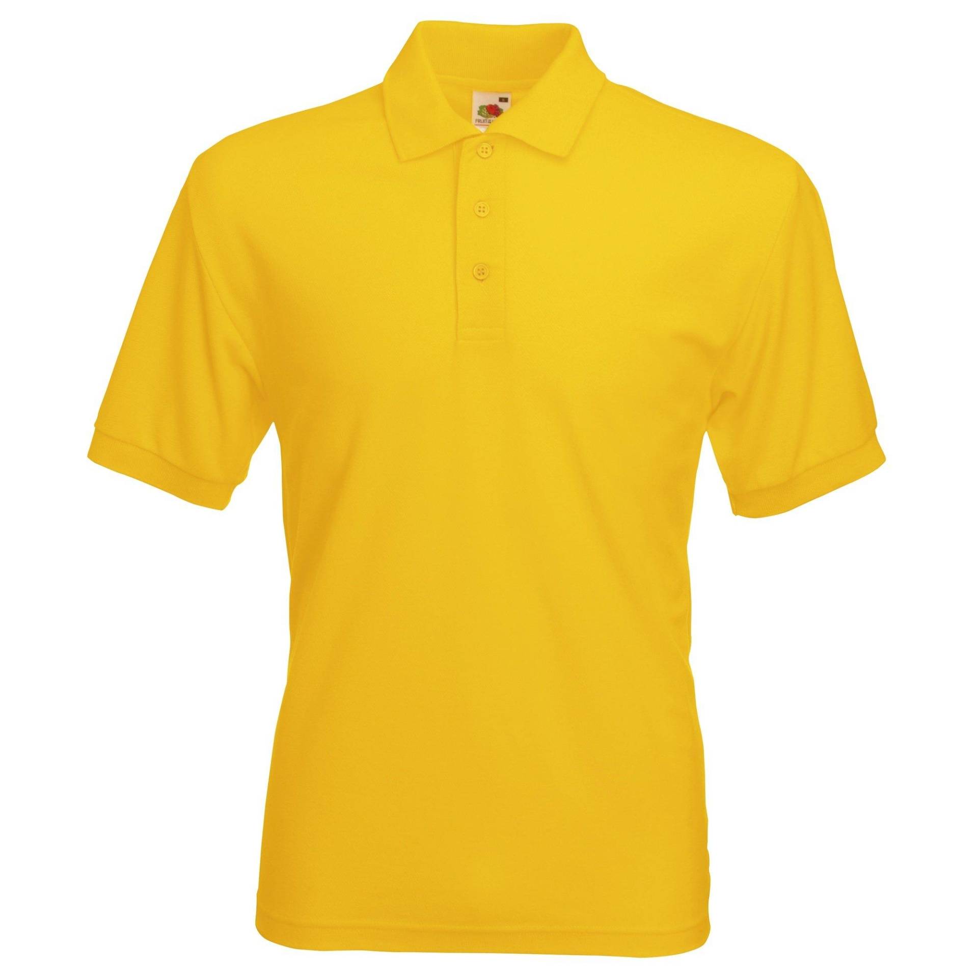 Piqué Poloshirt, Kurzarm Herren Gelb Bunt M von Fruit of the Loom