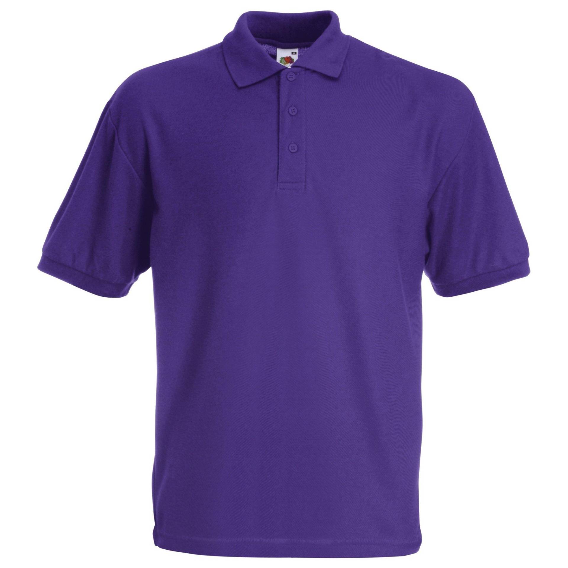 Piqué Poloshirt, Kurzarm Herren Lila XXL von Fruit of the Loom