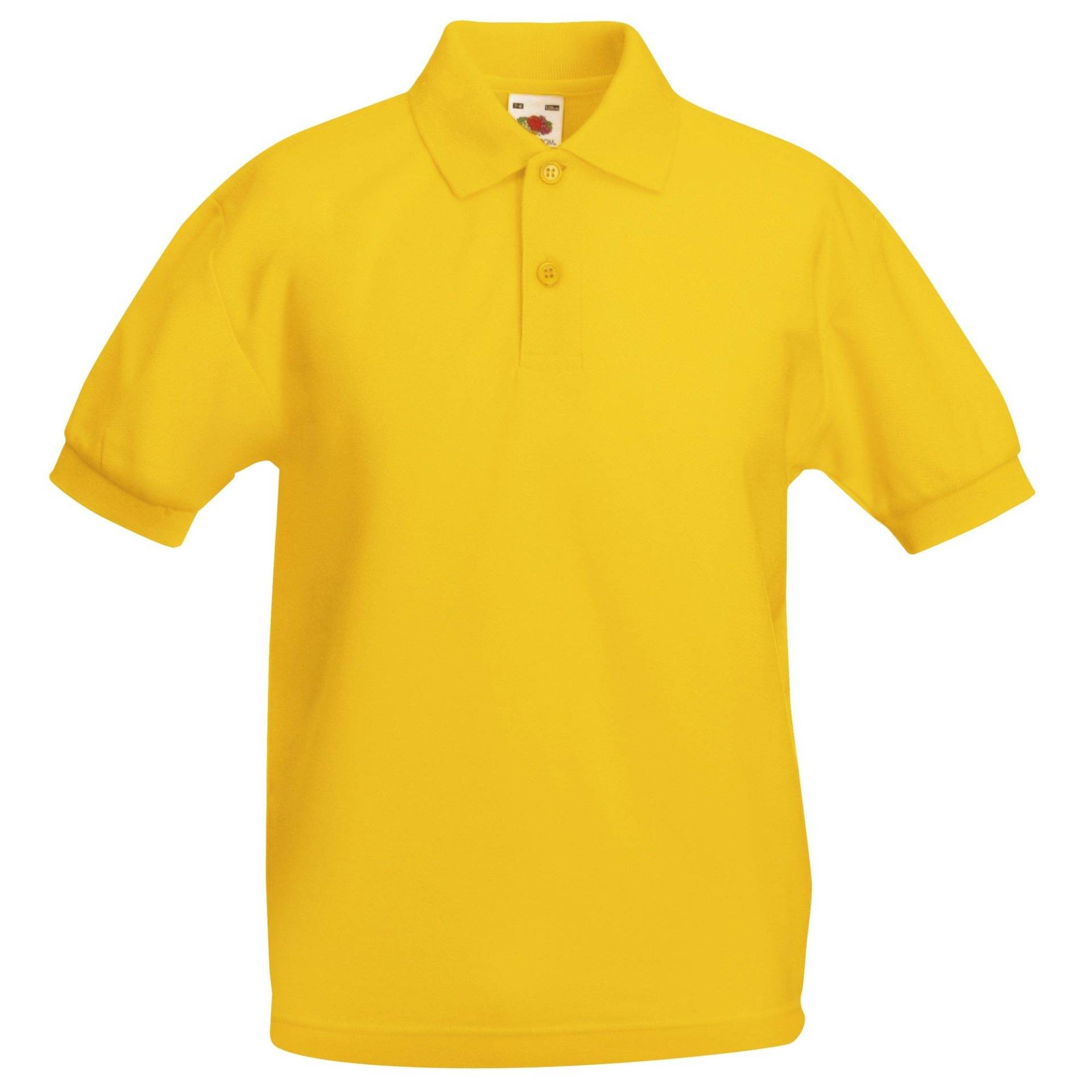 Polo Shirt, Kurzarm (2 Stückpackung) Jungen Gelbgold 9-11A von Fruit of the Loom