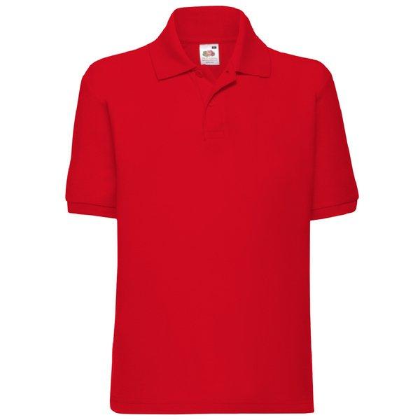 Polo Shirt Jungen Rot Bunt 5-6A von Fruit of the Loom