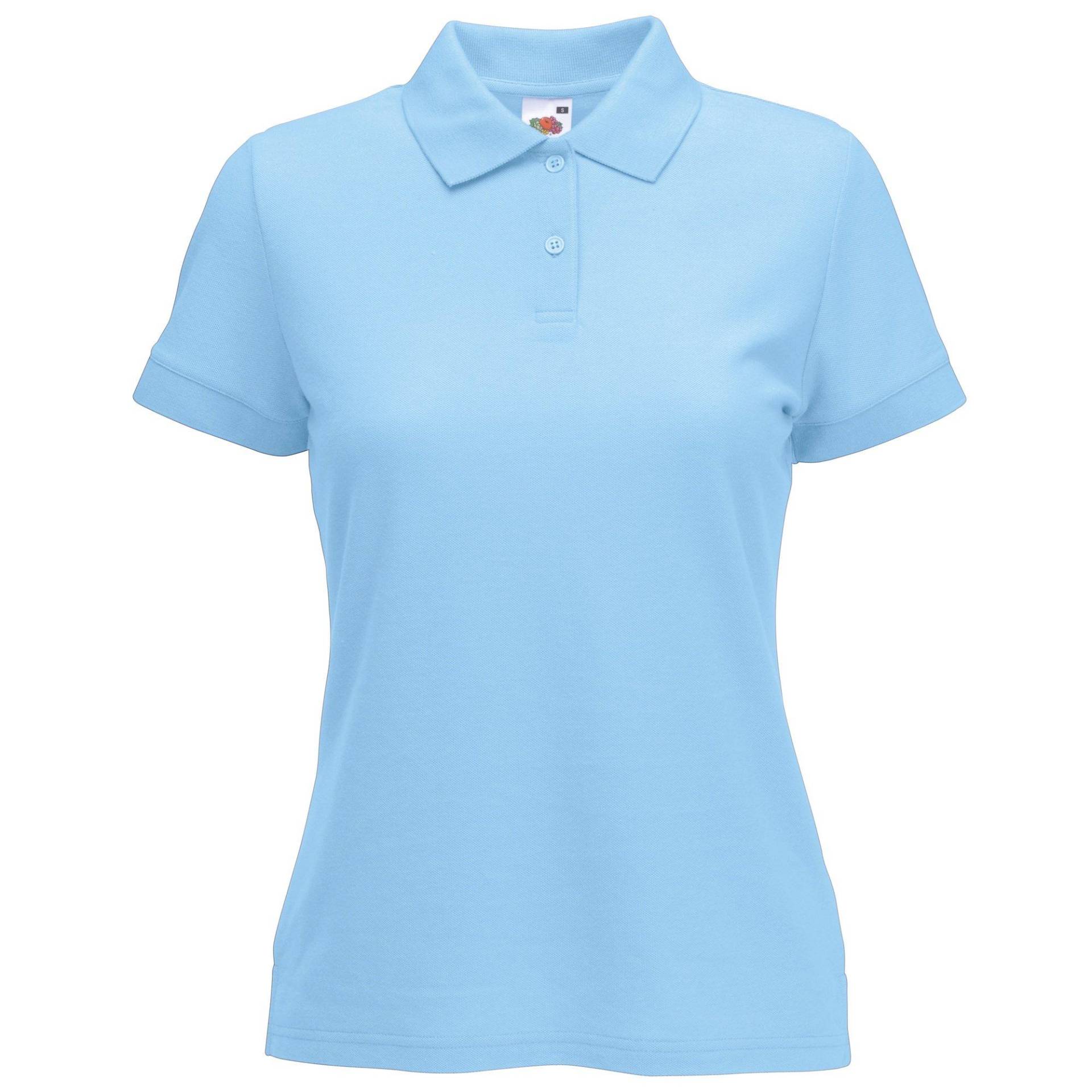 Poloshirt, Kurzarm Damen Himmelblau XL von Fruit of the Loom