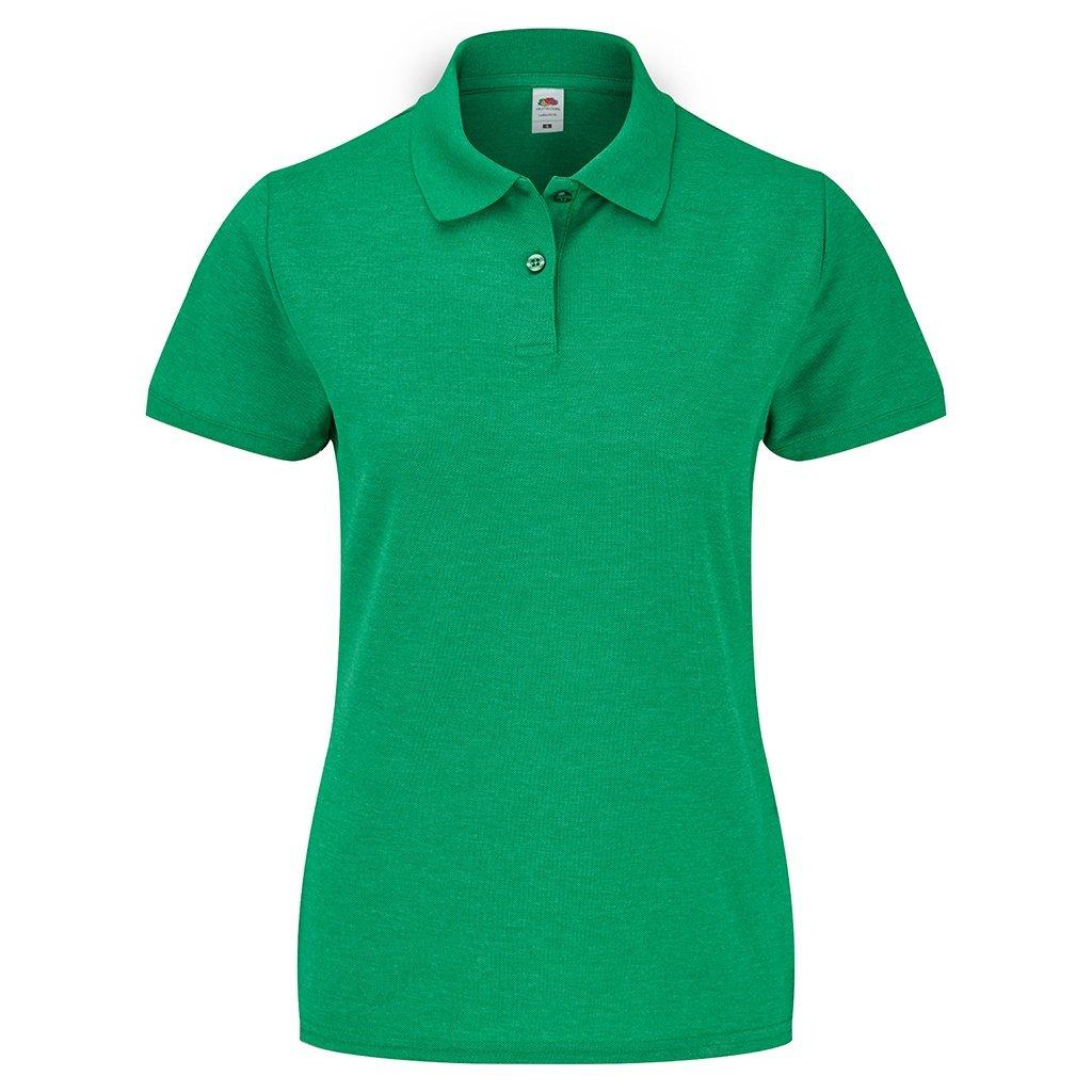 Poloshirt Lady Fit Piqué Damen Grün XL von Fruit of the Loom