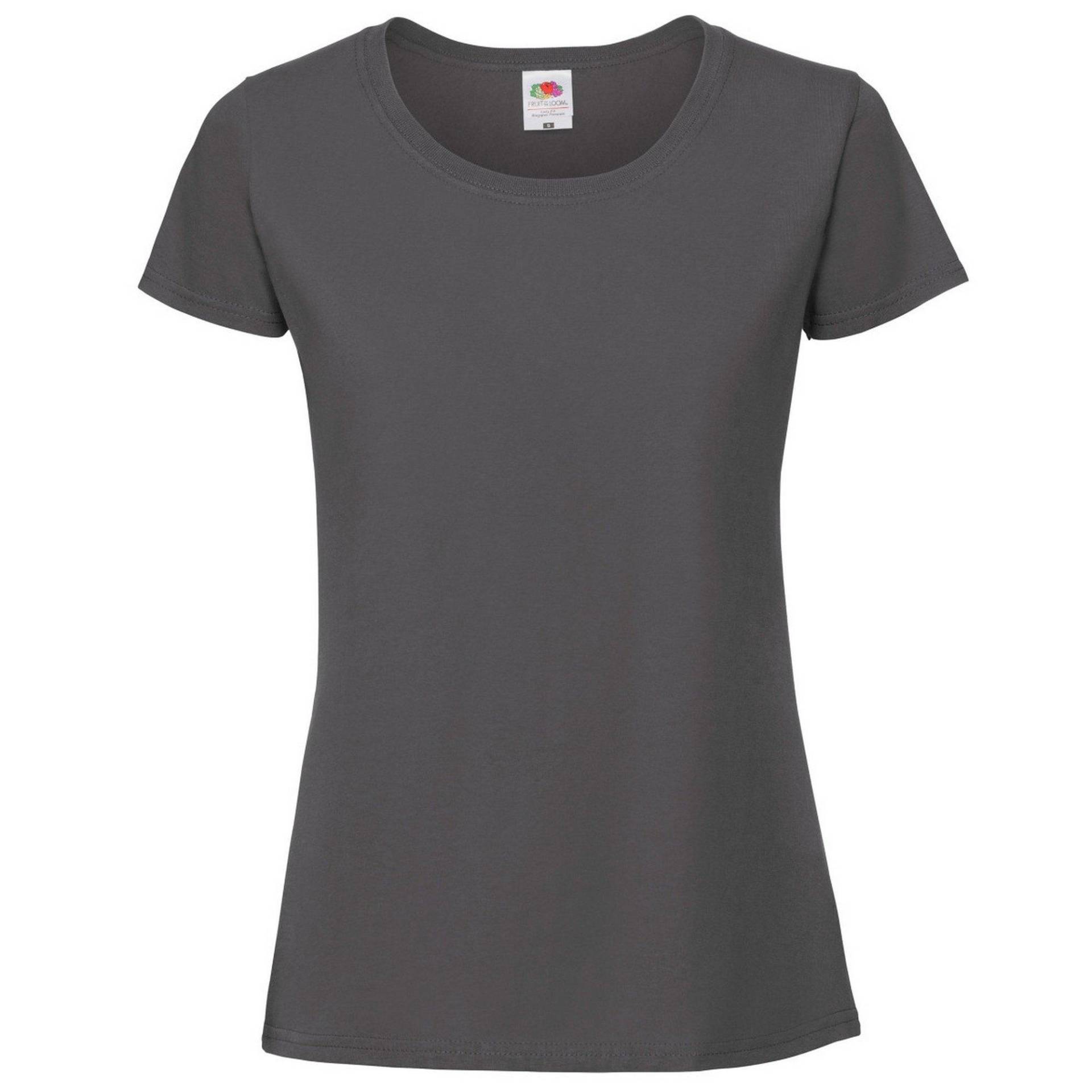 Premium Tshirt Damen Grau XS von Fruit of the Loom