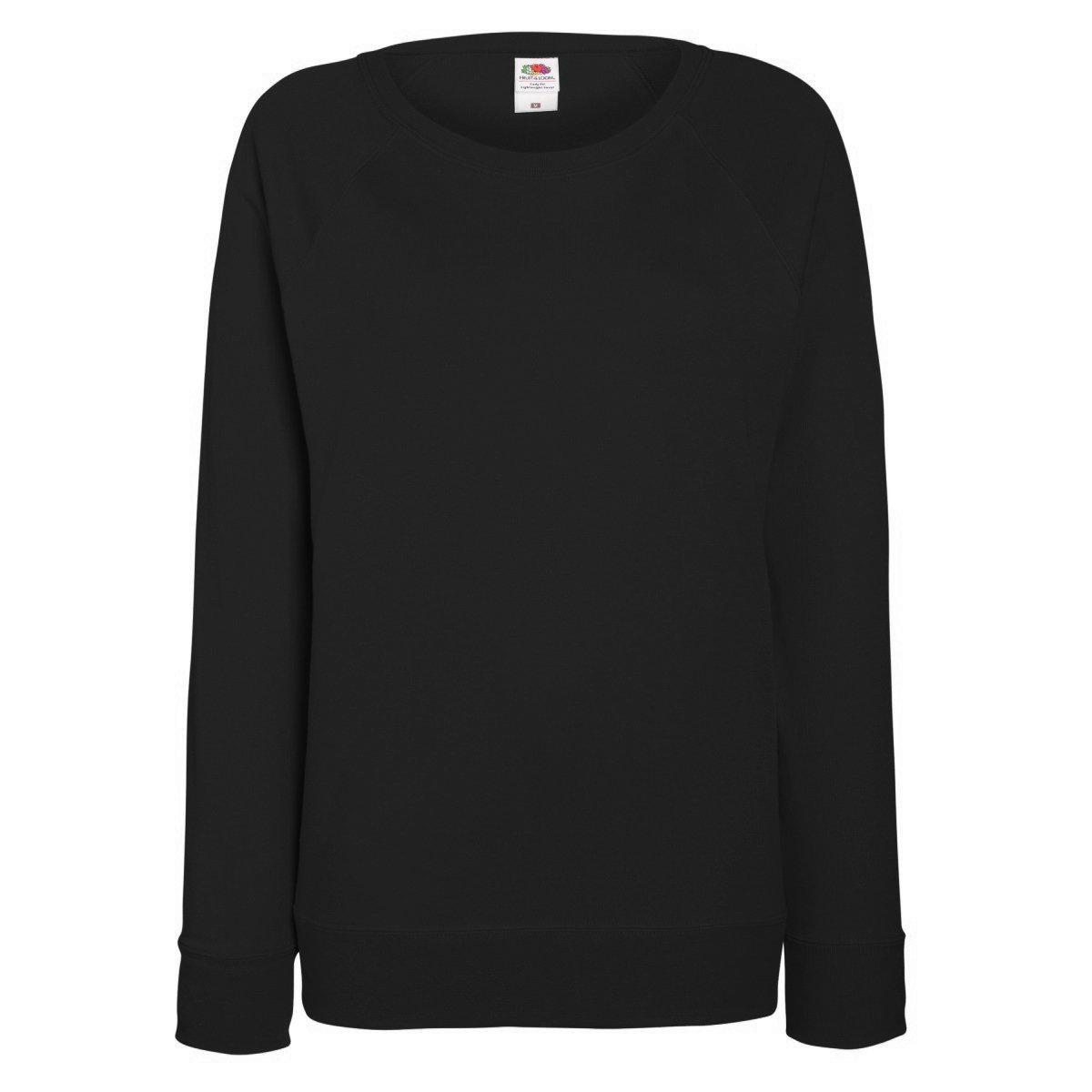 Raglan Sweatshirt Damen Schwarz XS von Fruit of the Loom