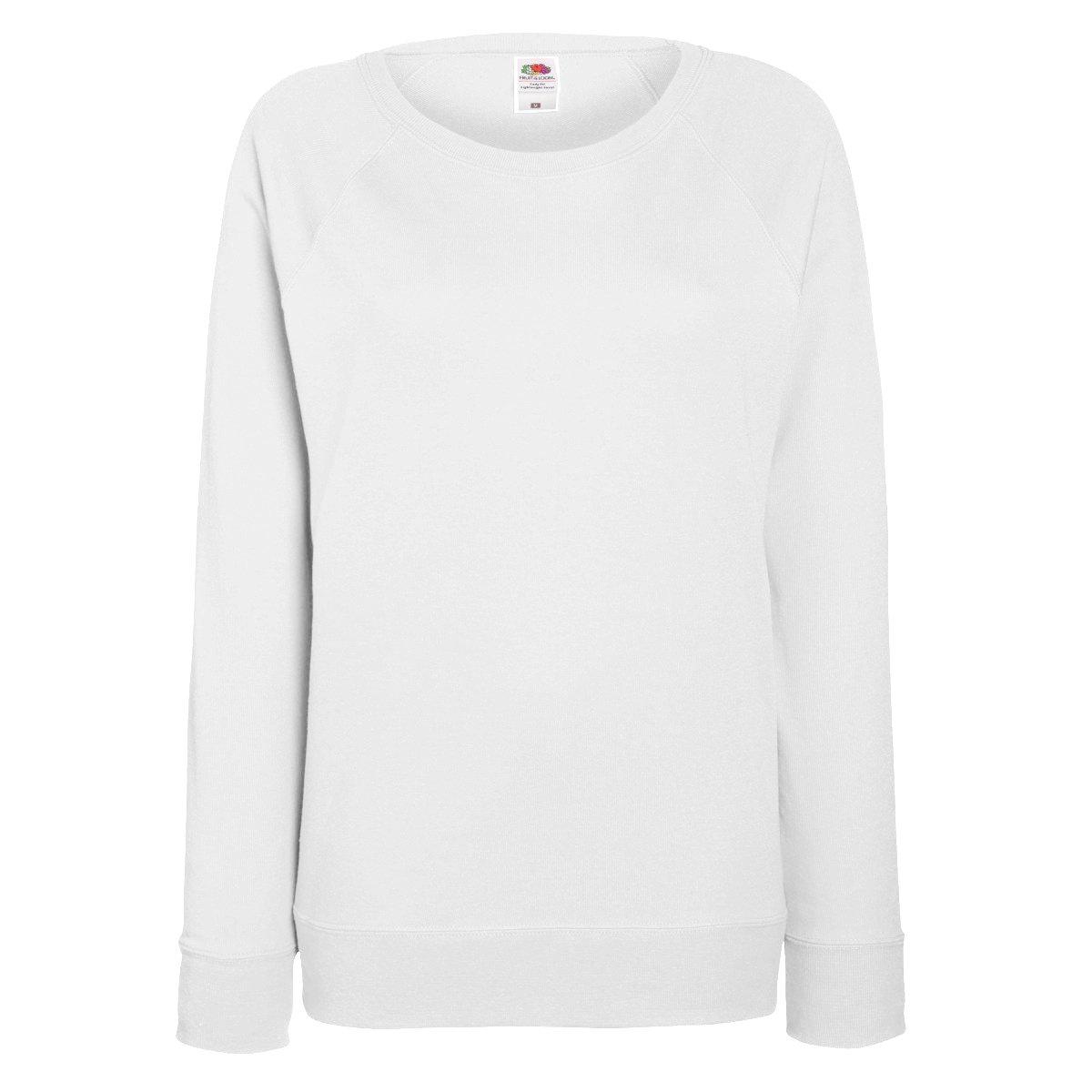 Raglan Sweatshirt Damen Weiss XS von Fruit of the Loom