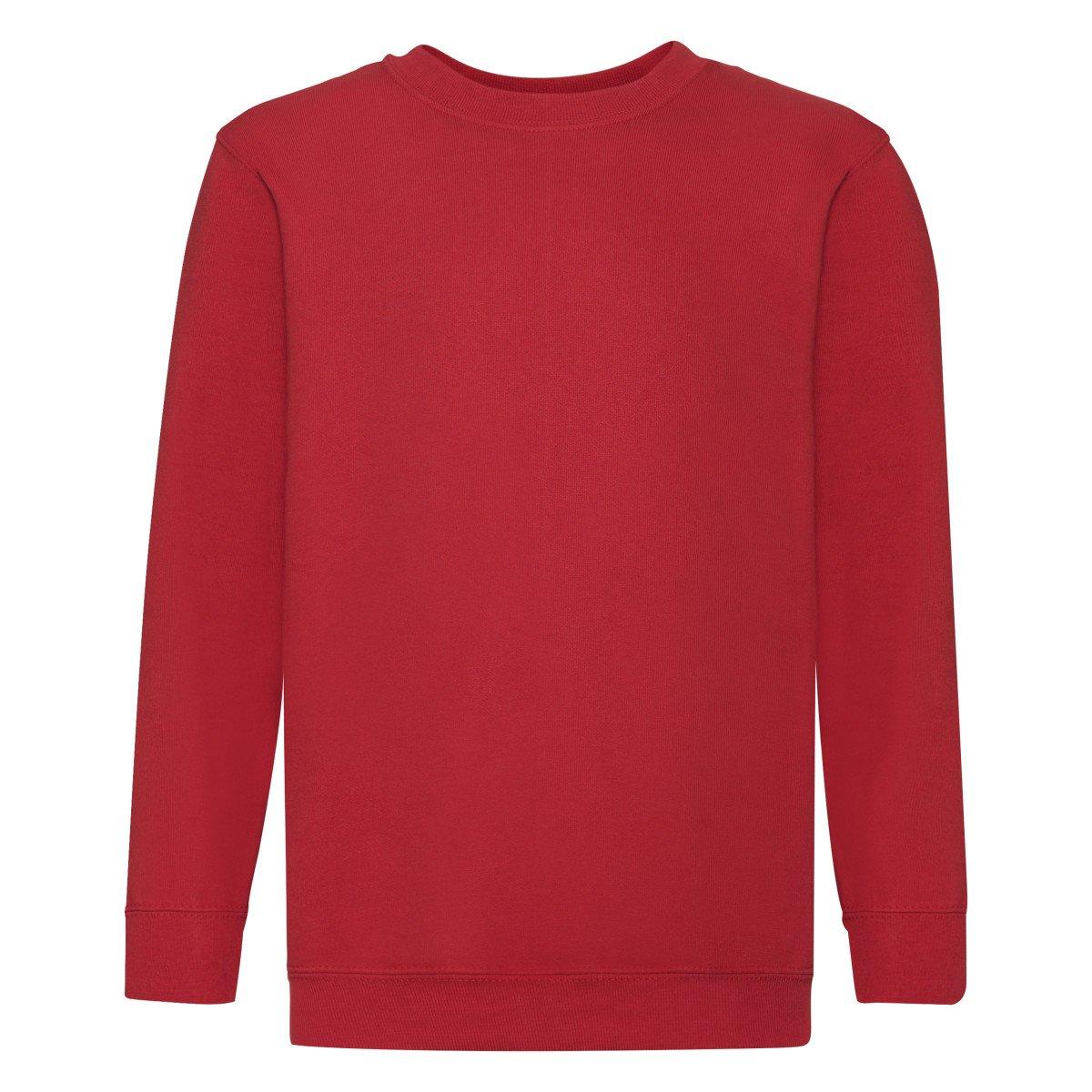 Set In Sleeve Sweatshirt Mädchen Rot Bunt 5-6A von Fruit of the Loom