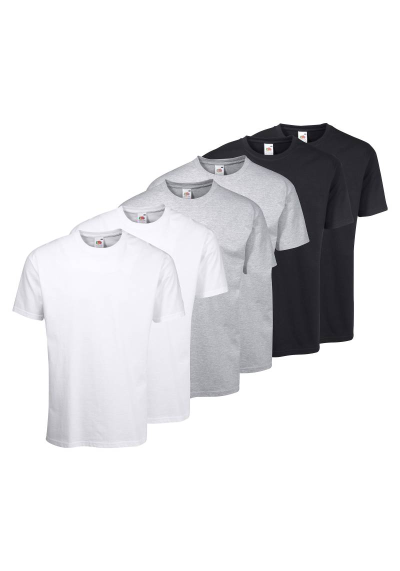 Fruit of the Loom T-Shirt », sechs Stück in unterschiedlicher Farbkomination«, (Packung, 6 tlg., 6er-Pack), mit Rundhalsausschnitt von Fruit of the Loom