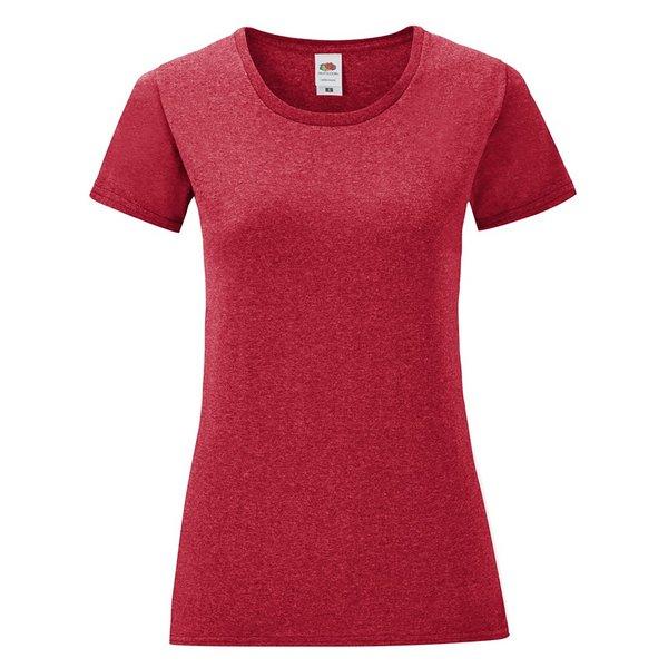Tshirt Iconic, Kurzärmlig Damen Rot Bunt S von Fruit of the Loom