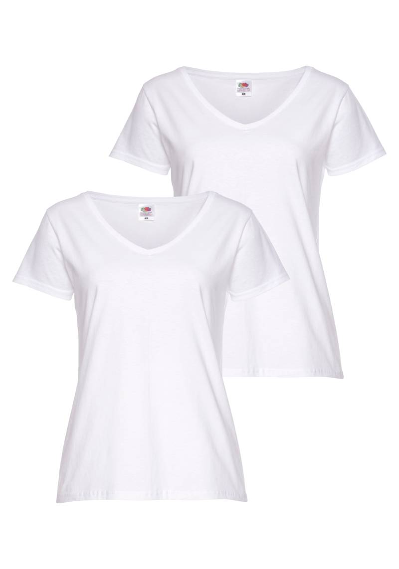 Fruit of the Loom V-Shirt »Lady-Fit Valueweight V-Neck«, (Packung, 2 tlg., 2er-Pack) von Fruit of the Loom
