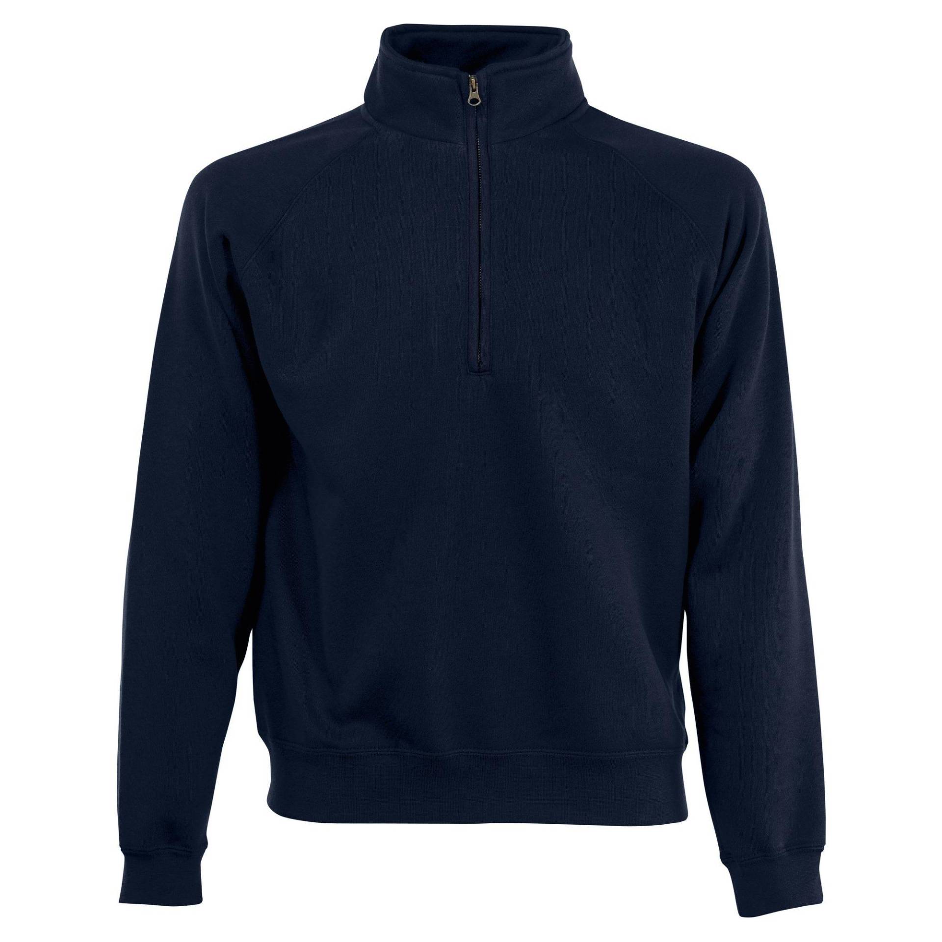 Zip Neck Sweatshirt Herren Marine XL von Fruit of the Loom