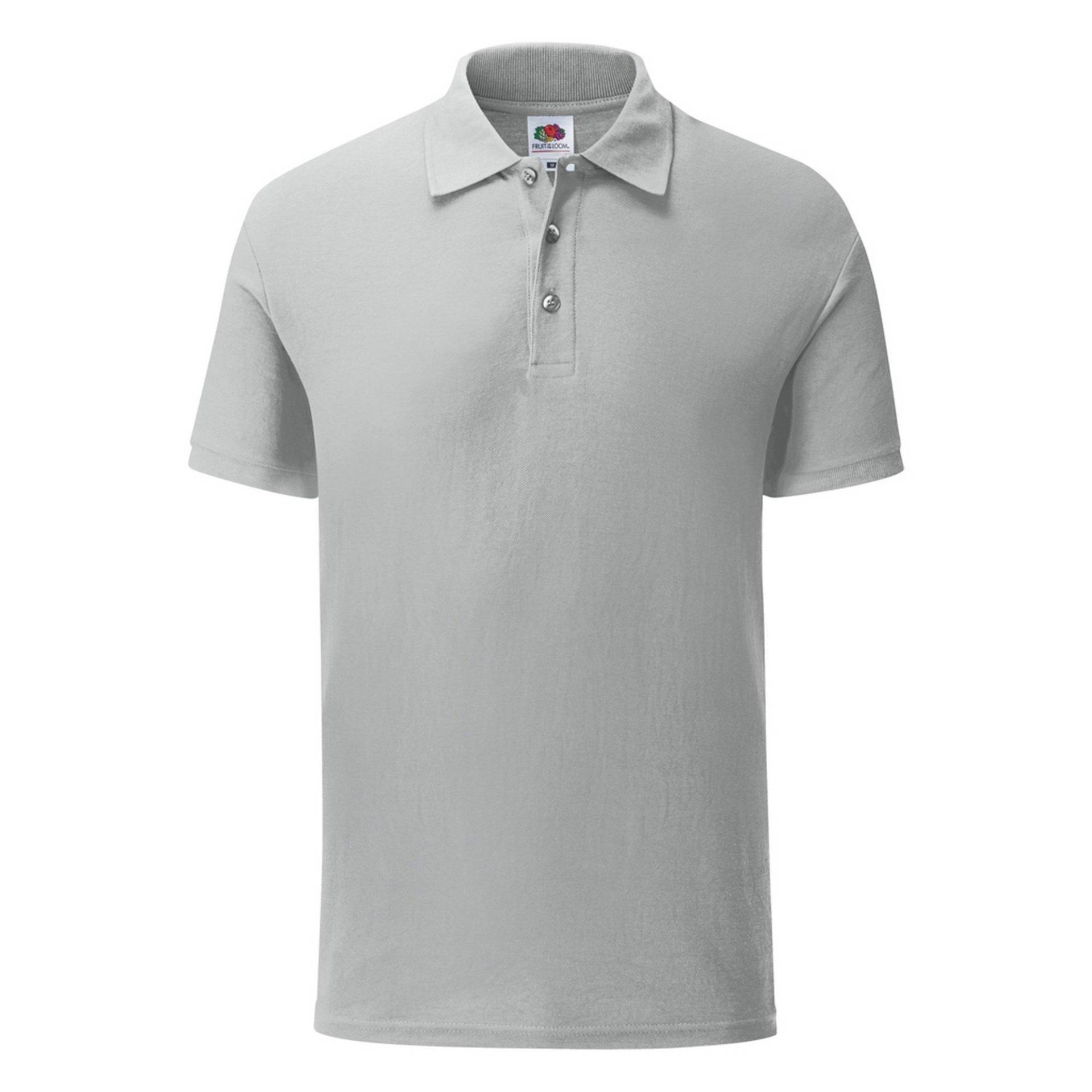 Iconic Pique Polo Shirt Herren Grau 3XL von Fruit of the Loom