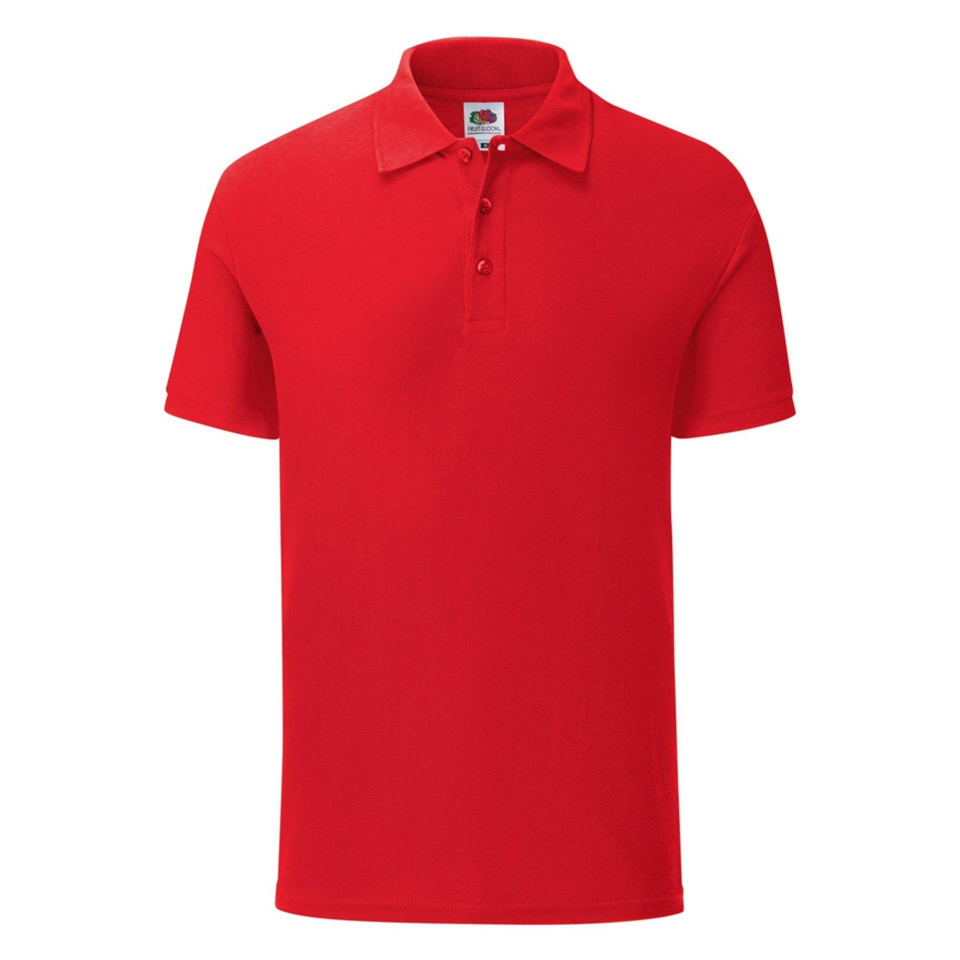 Iconic Pique Polo Shirt Herren Rot Bunt XXL von Fruit of the Loom