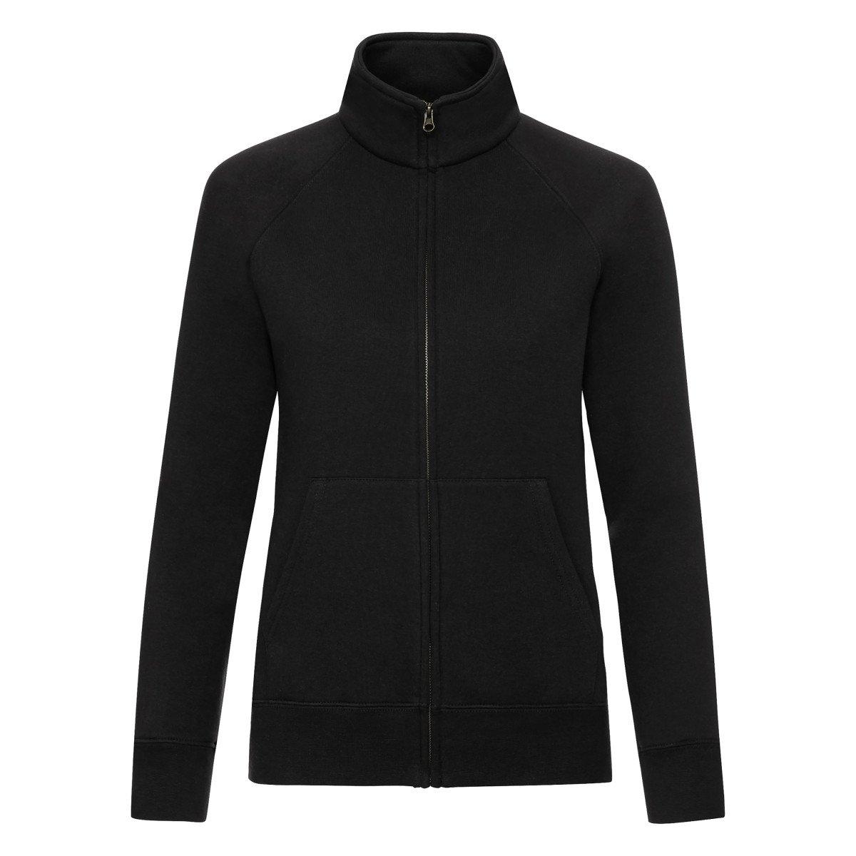 Ladyfit Fleecesweatshirtjacke Damen Schwarz XS von Fruit of the Loom