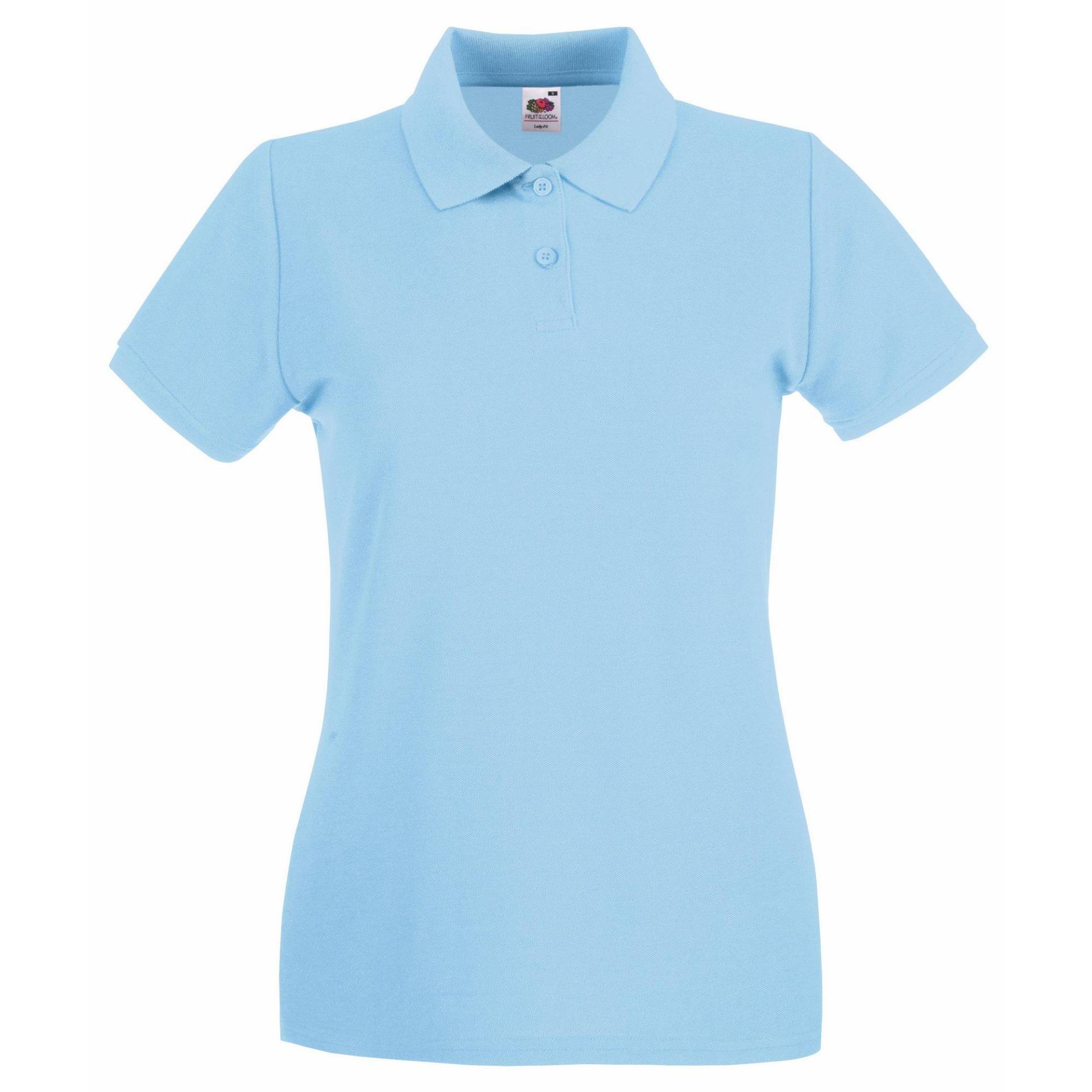 Ladyfit Premium-kurzarm Polo Shirt Damen Himmelblau XL von Fruit of the Loom